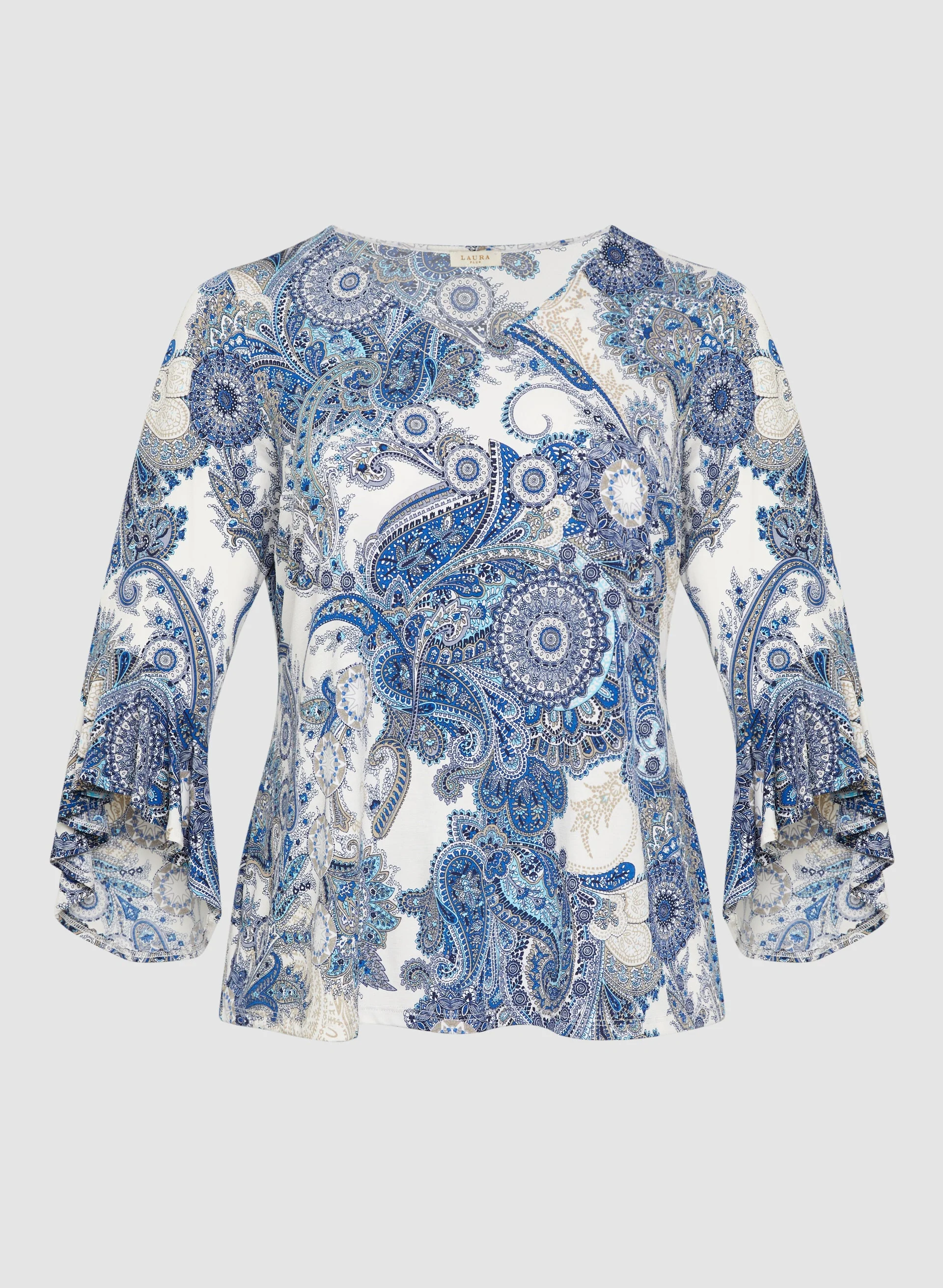 Paisley Print Ruffle Sleeve Top - Image 6
