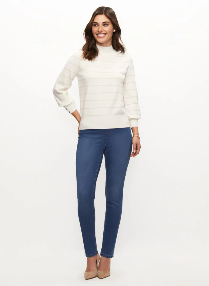 Striped Sweater & Slim Leg Jeans
