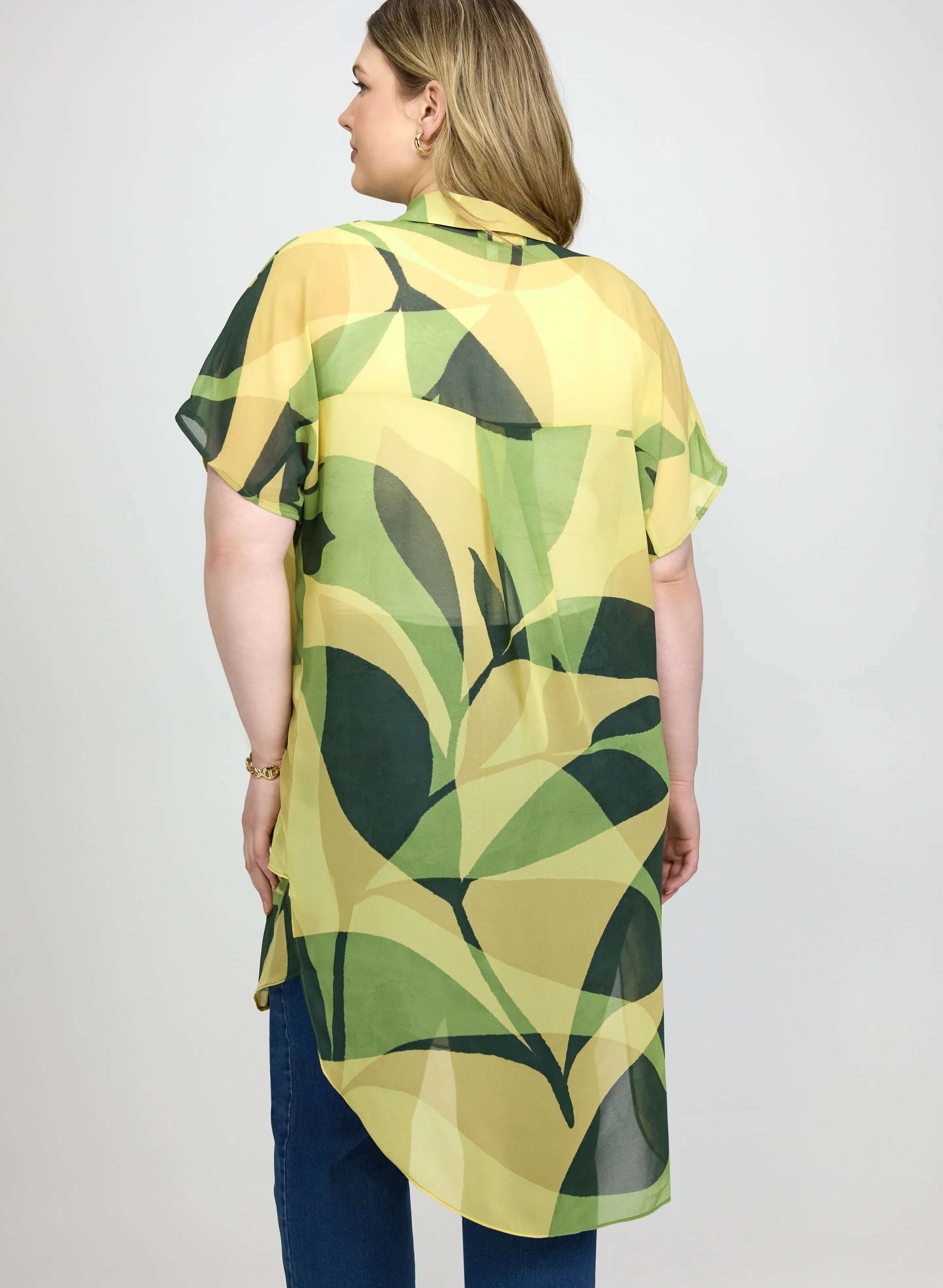 Leaf Print Chiffon Tunic - Image 5