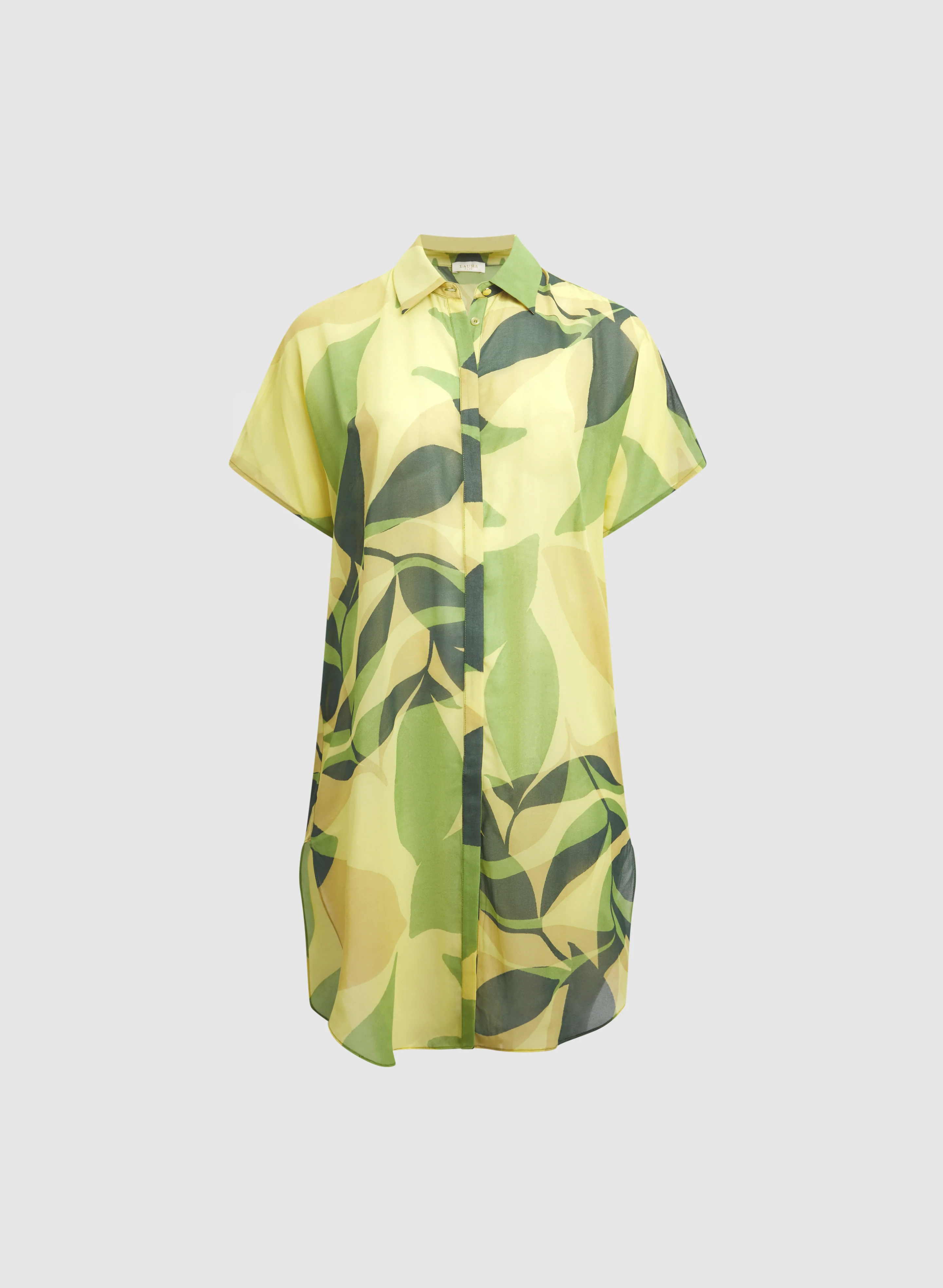 Leaf Print Chiffon Tunic - Image 6