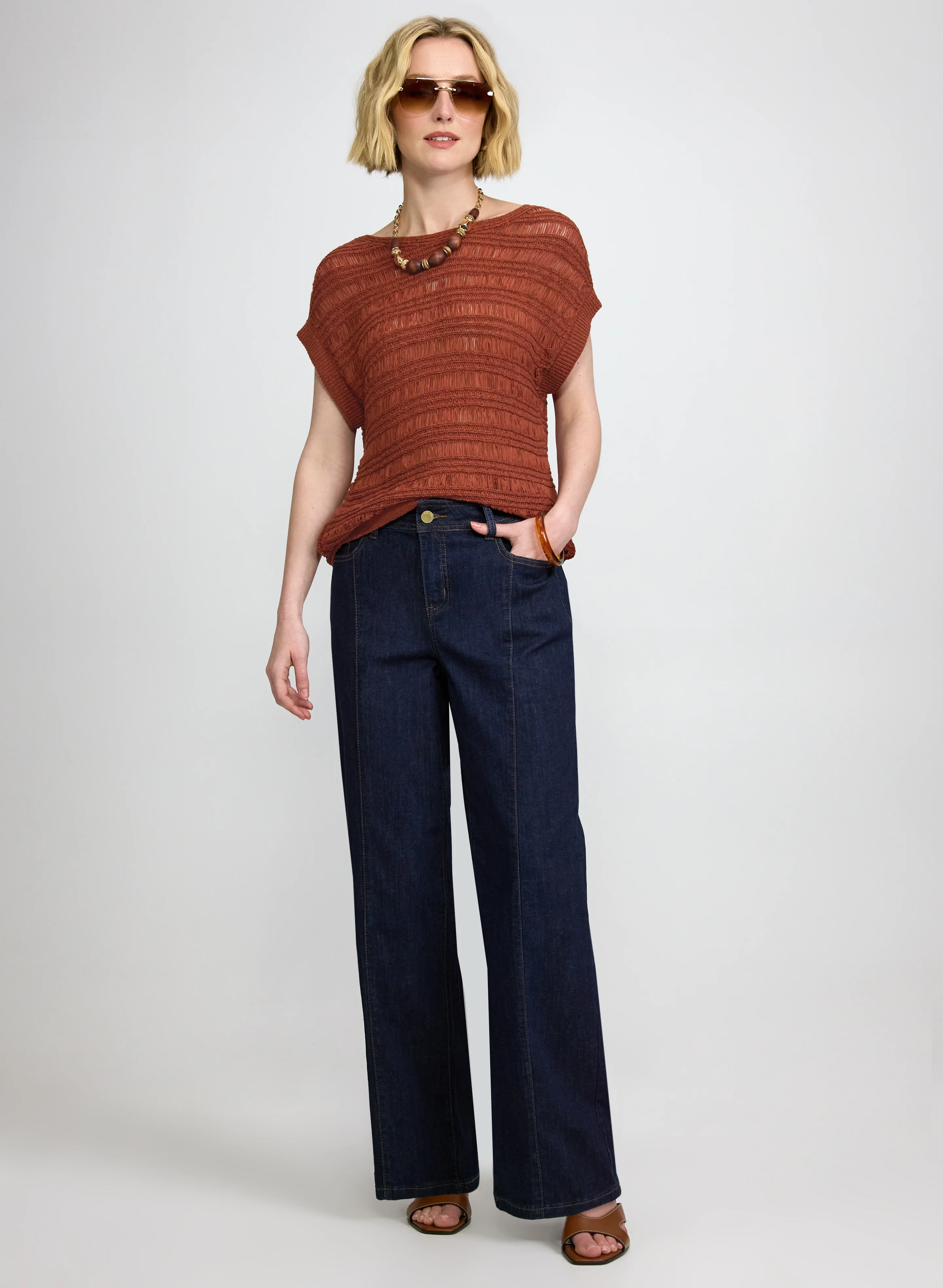 Boat Neck Short Sleeve Knit - Image 3