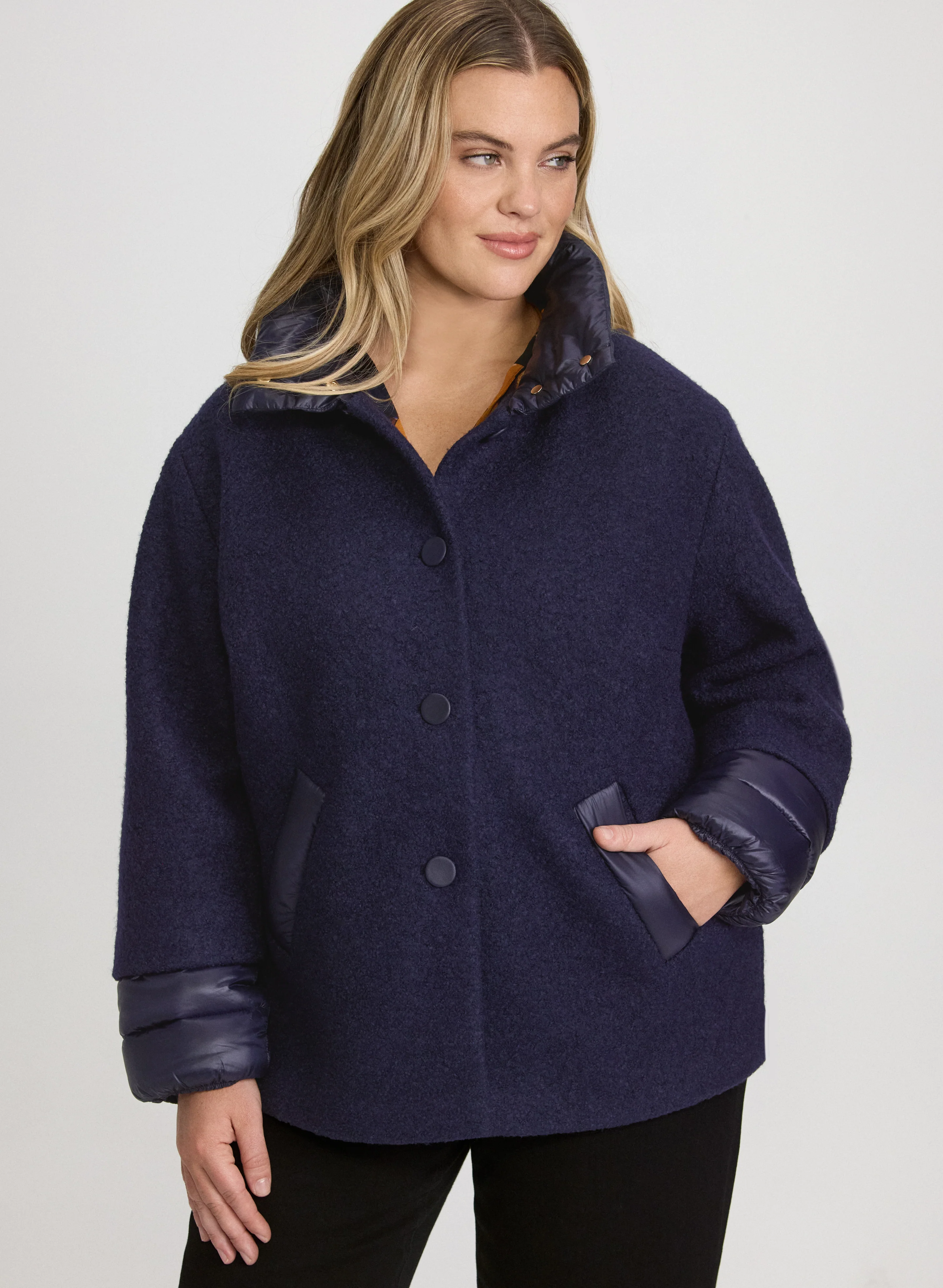 Boiled Wool-Blend Coat