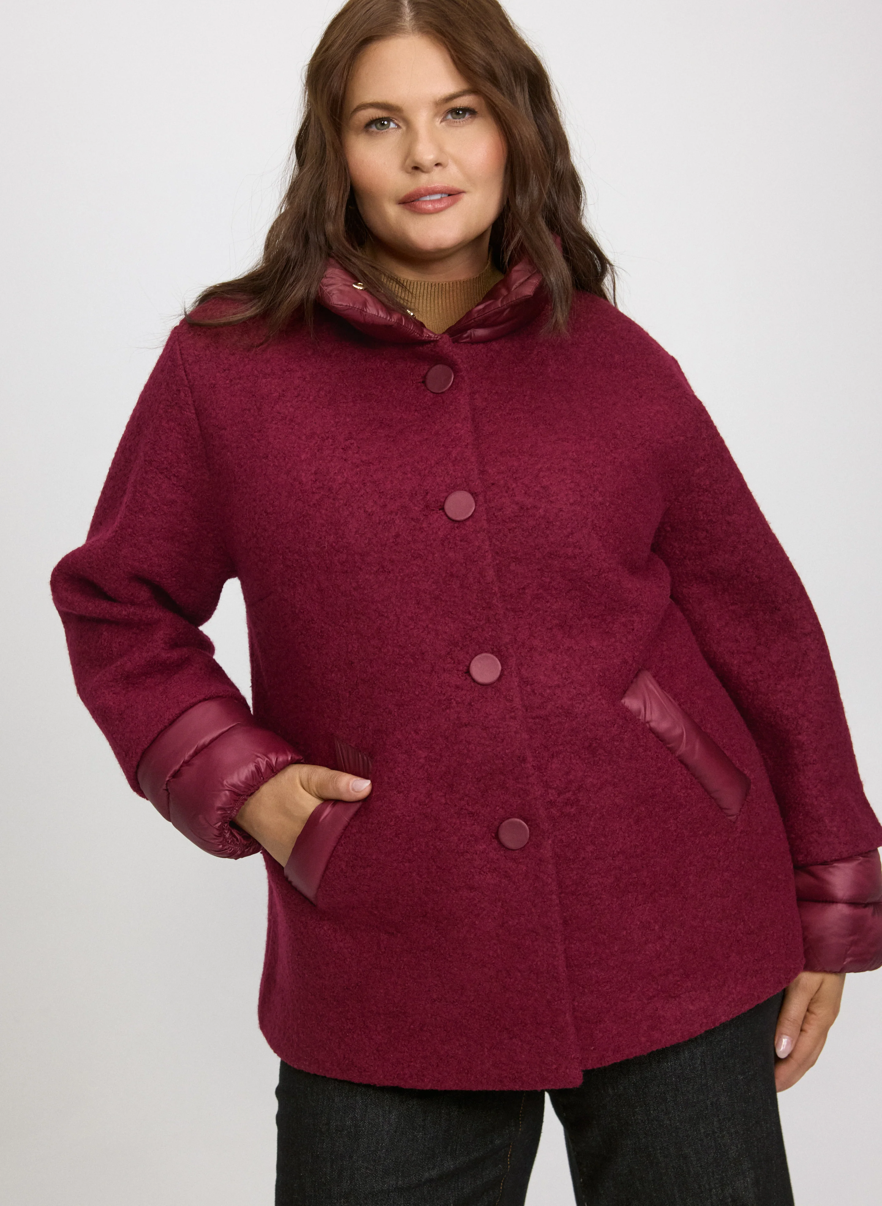 Boiled Wool-Blend Coat