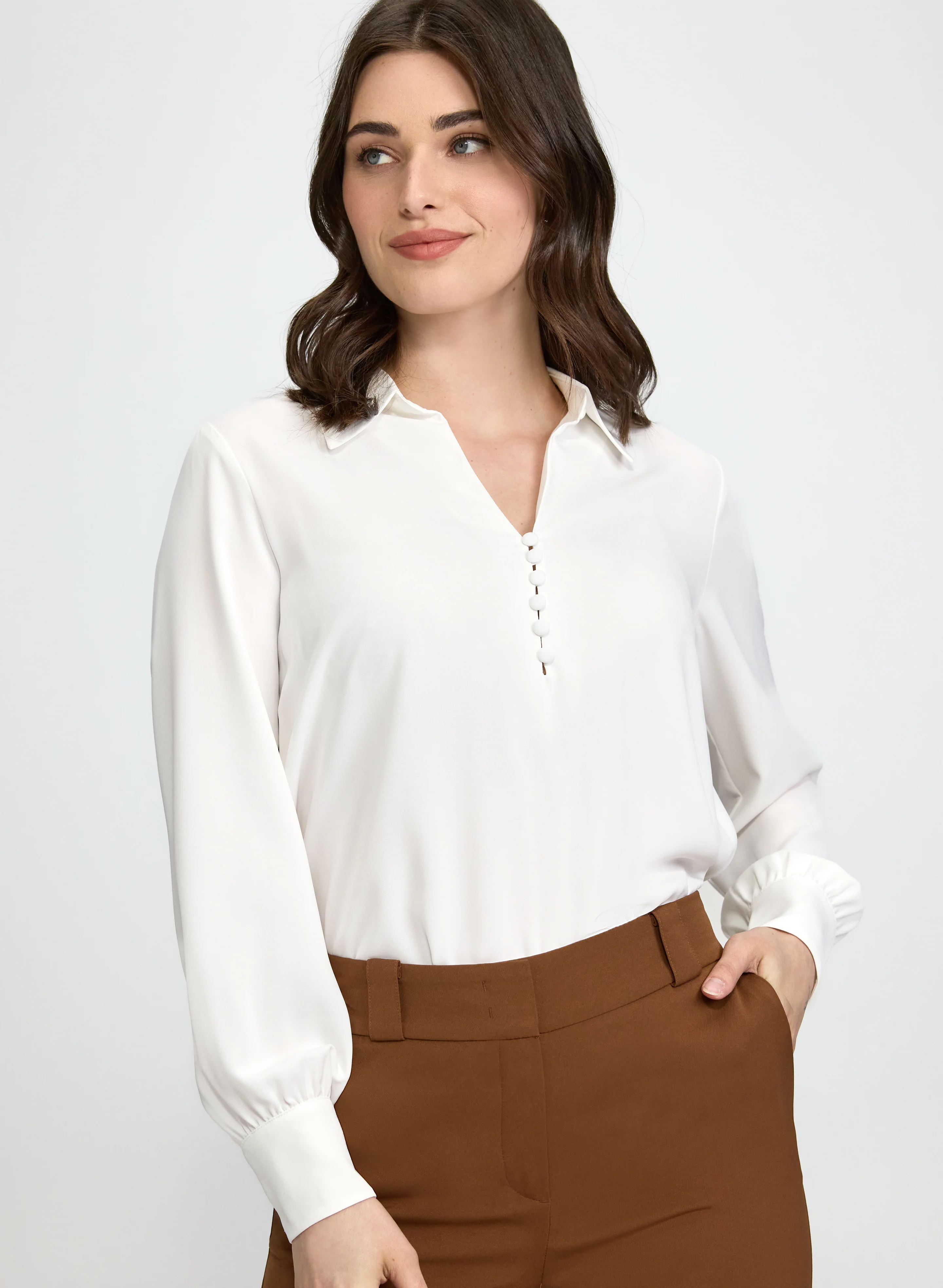 Button Detail Blouse