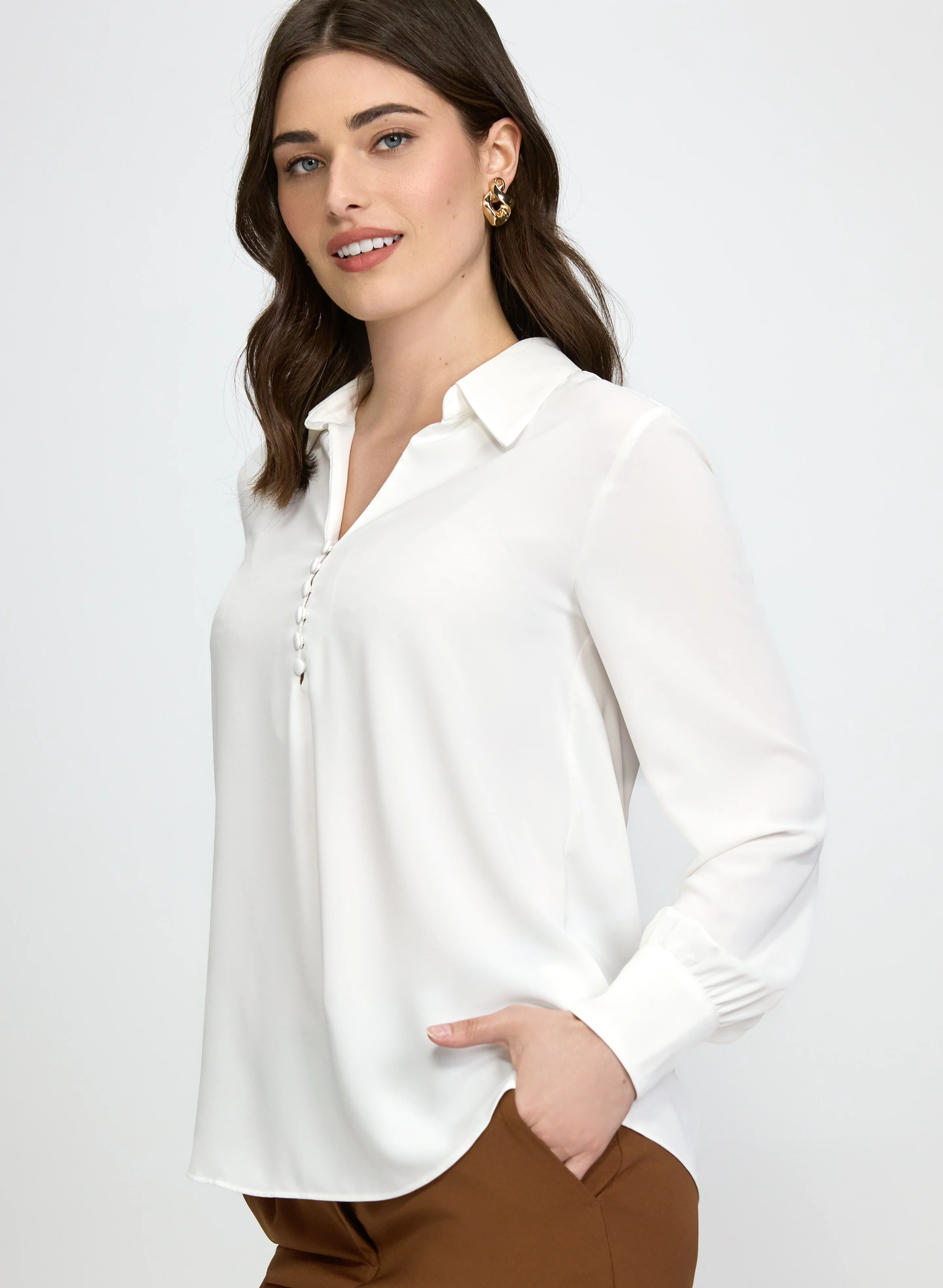 Button Detail Blouse - Image 2