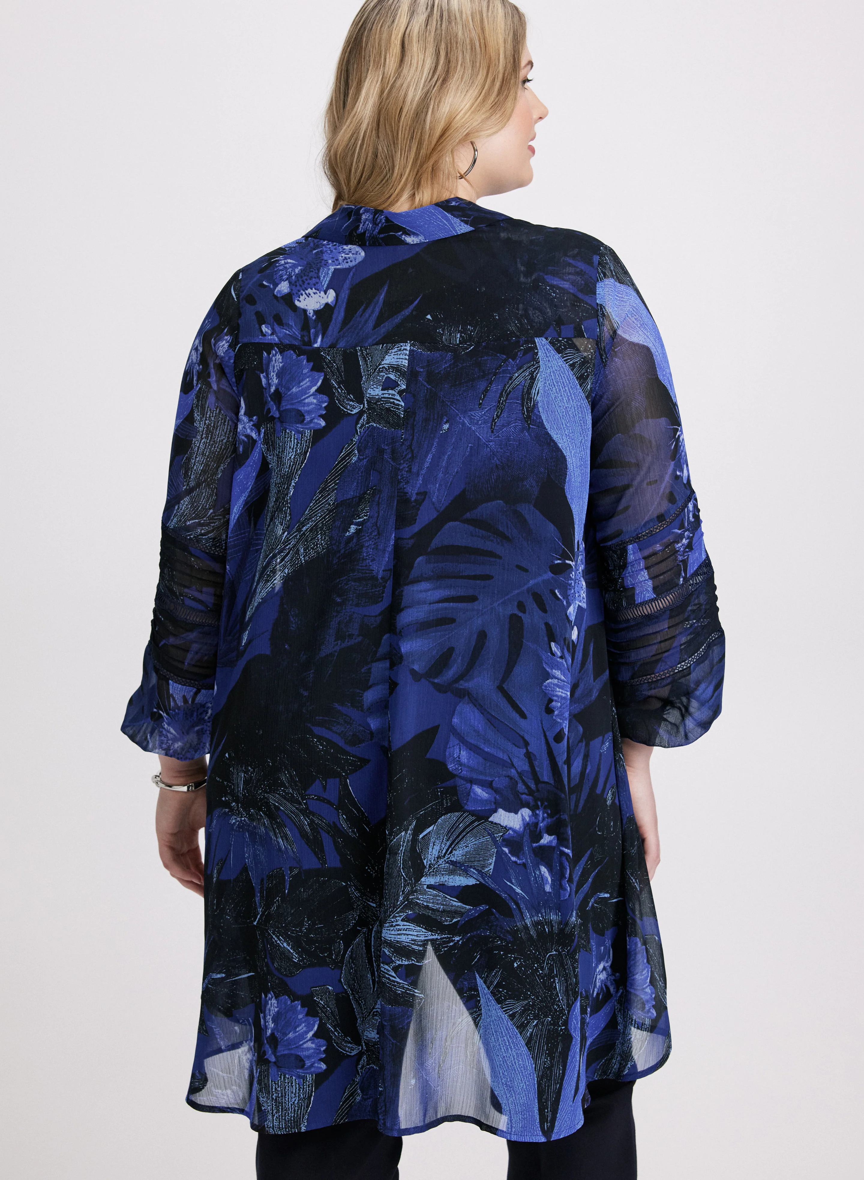 Button Down Semi-Sheer Blouse - Image 4