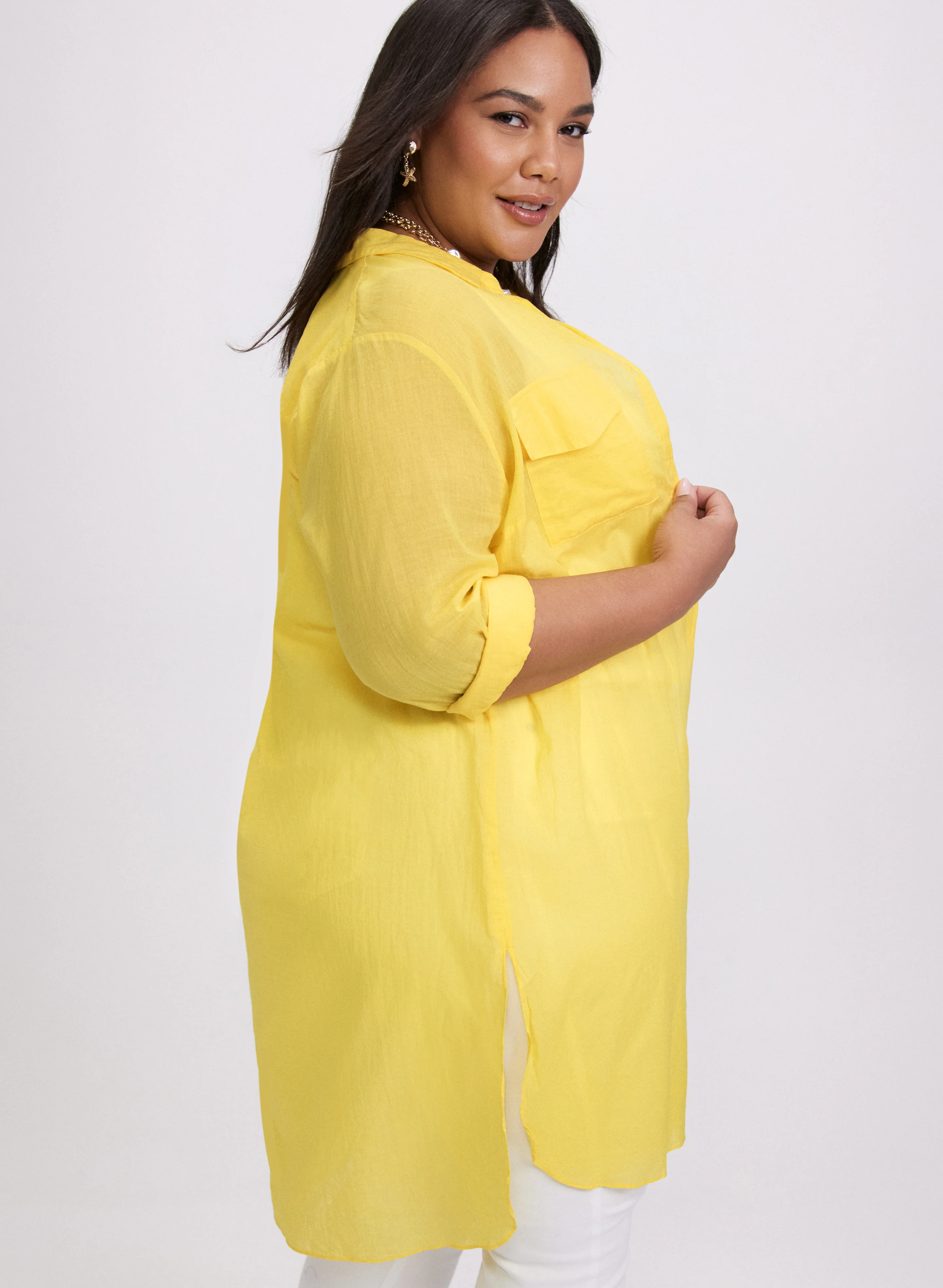 Button-Down Tunic Blouse - Image 3