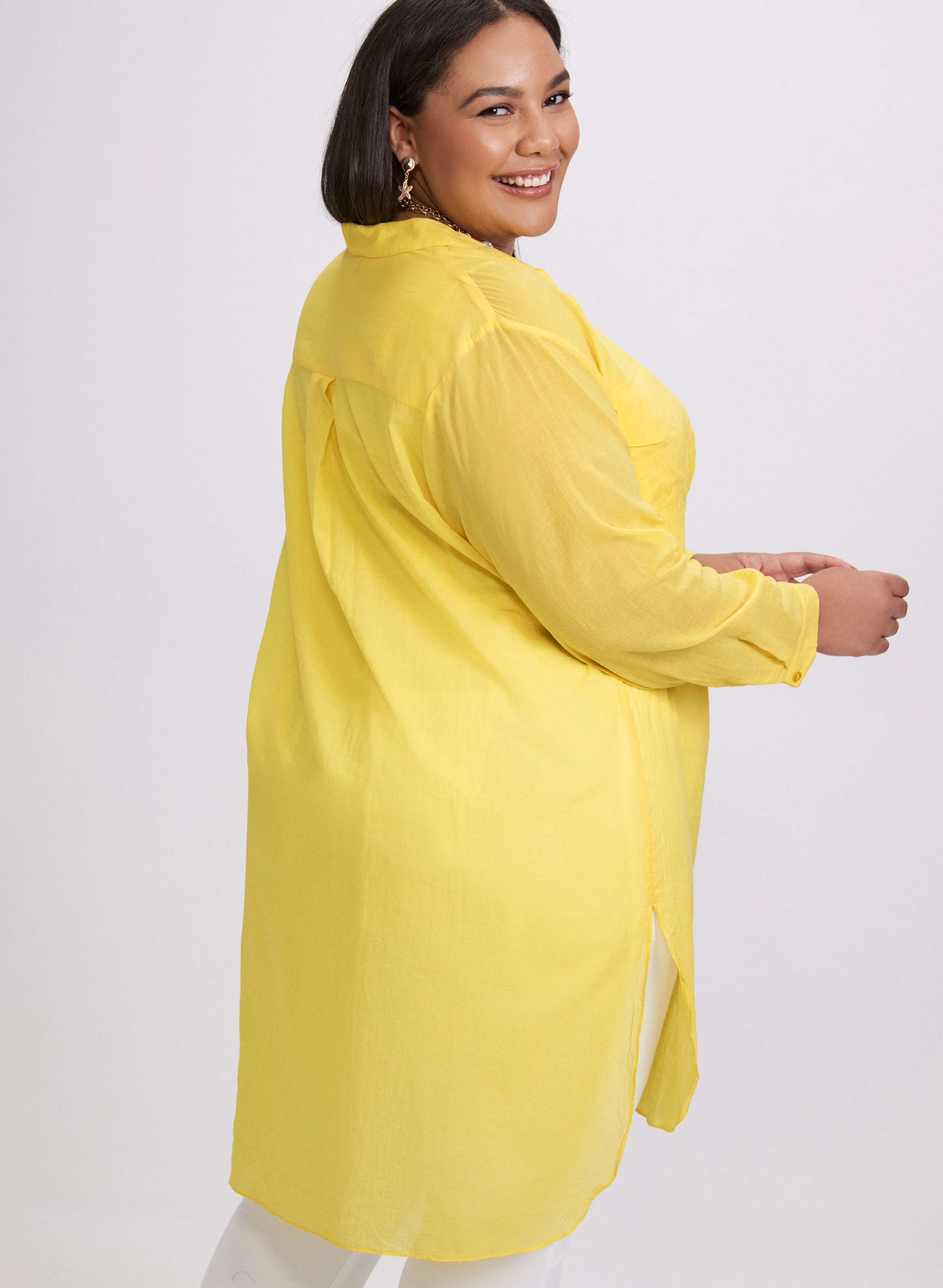 Button-Down Tunic Blouse - Image 4