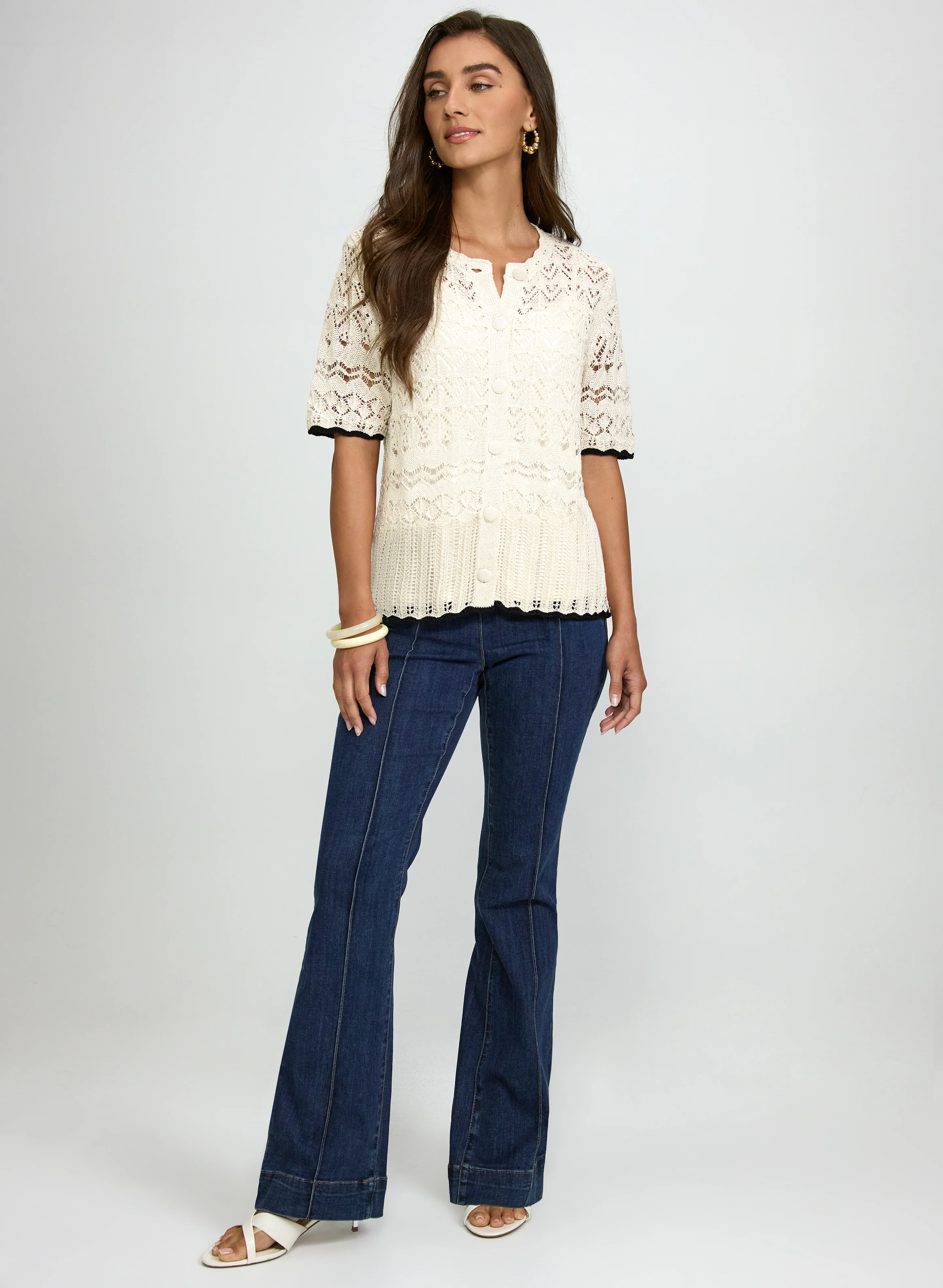 Contrast Crochet Cardigan - Image 3