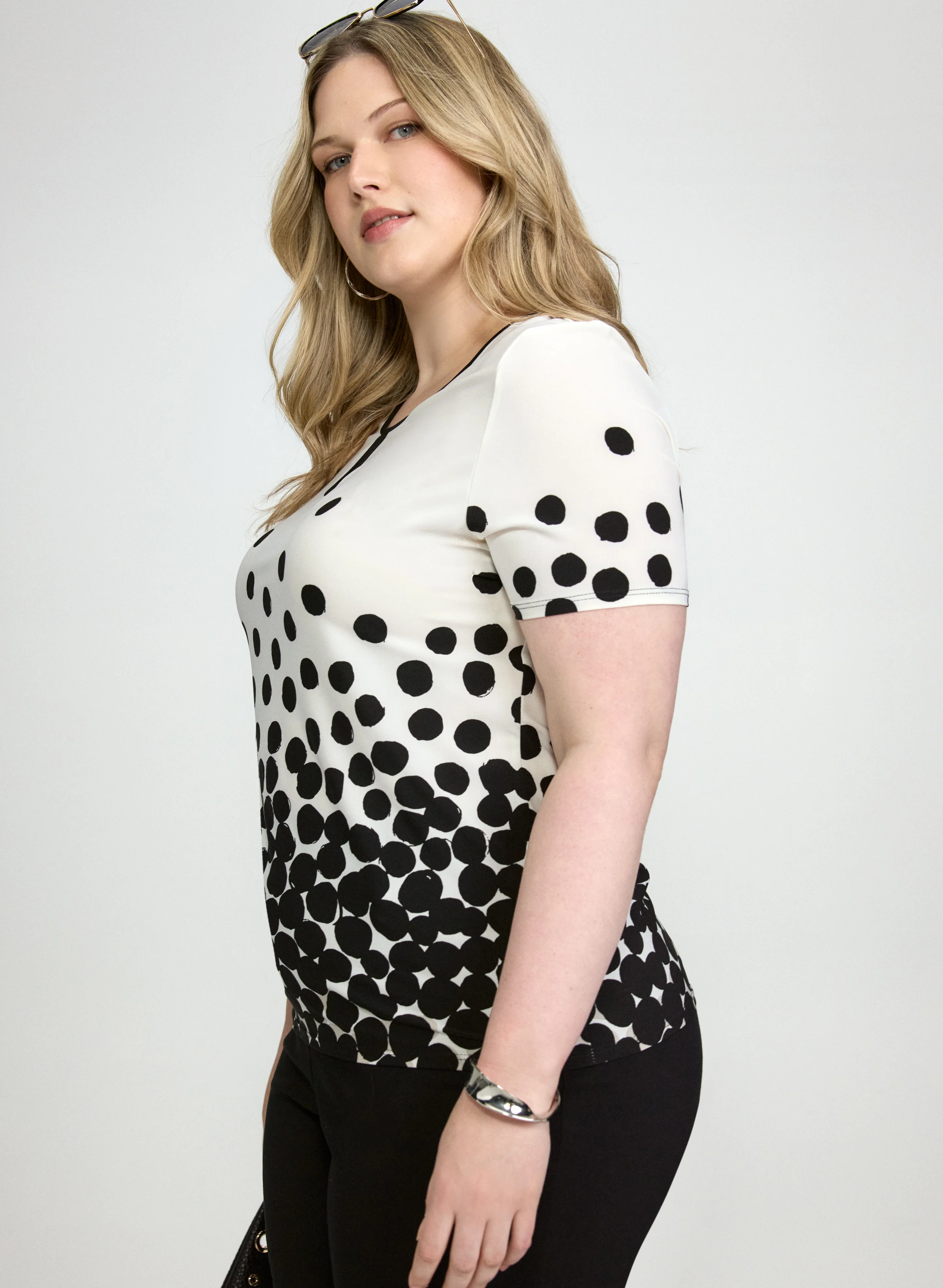 Contrast Dot Print Top - Image 5