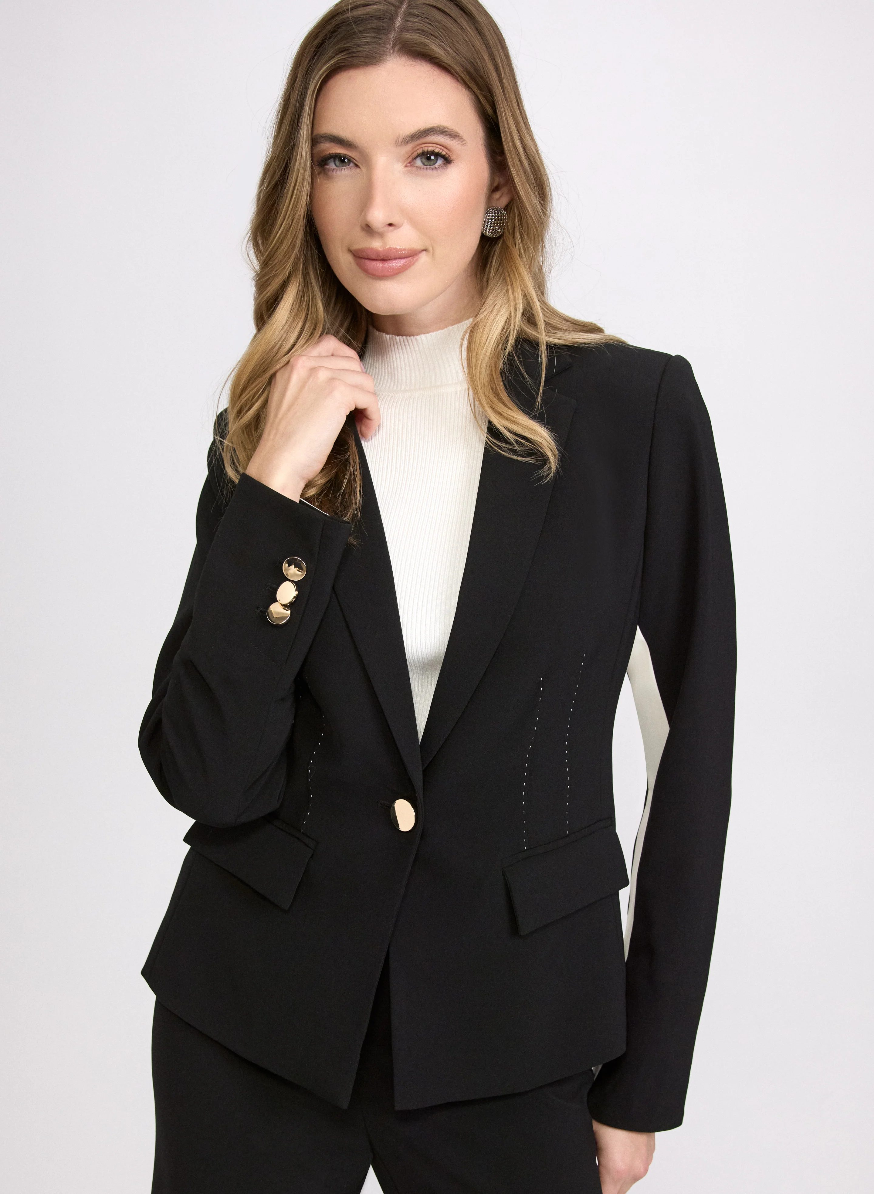 Contrast Saddle Seam Blazer