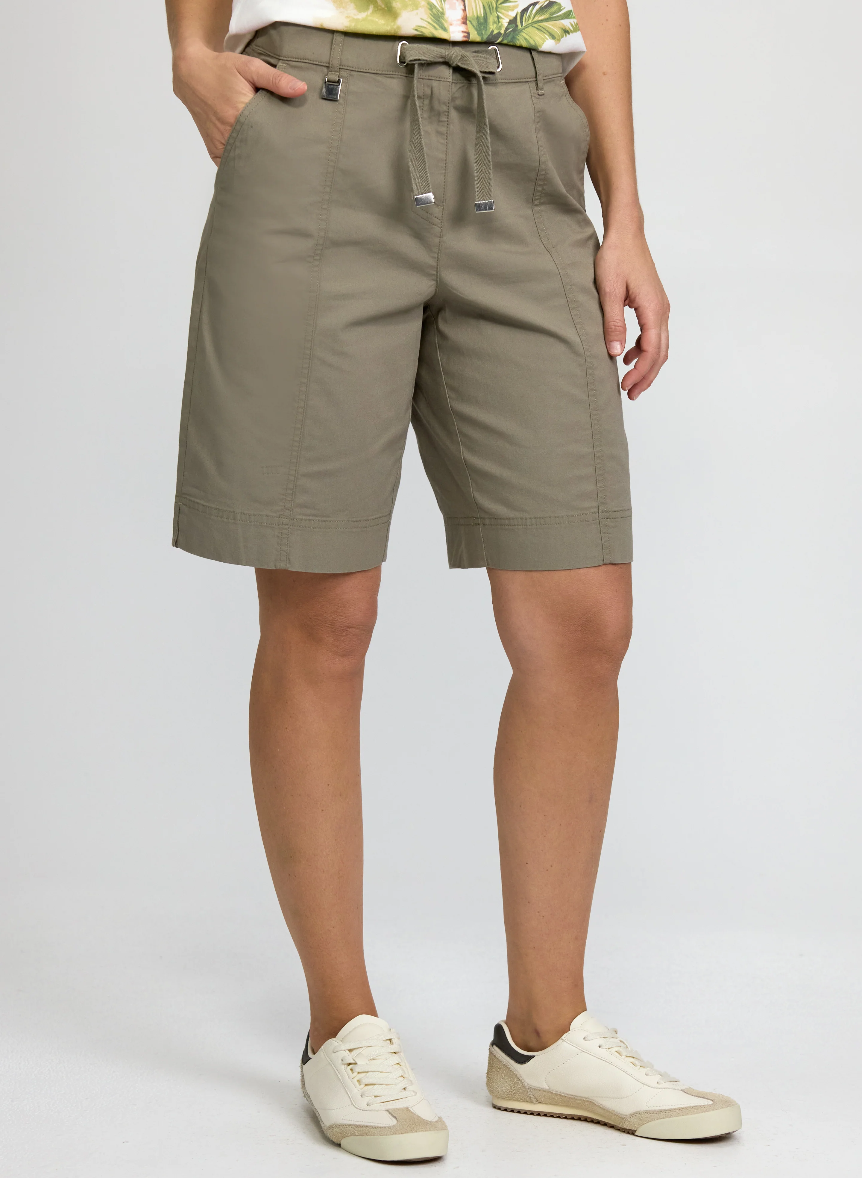 Cotton-Blend Drawstring Shorts