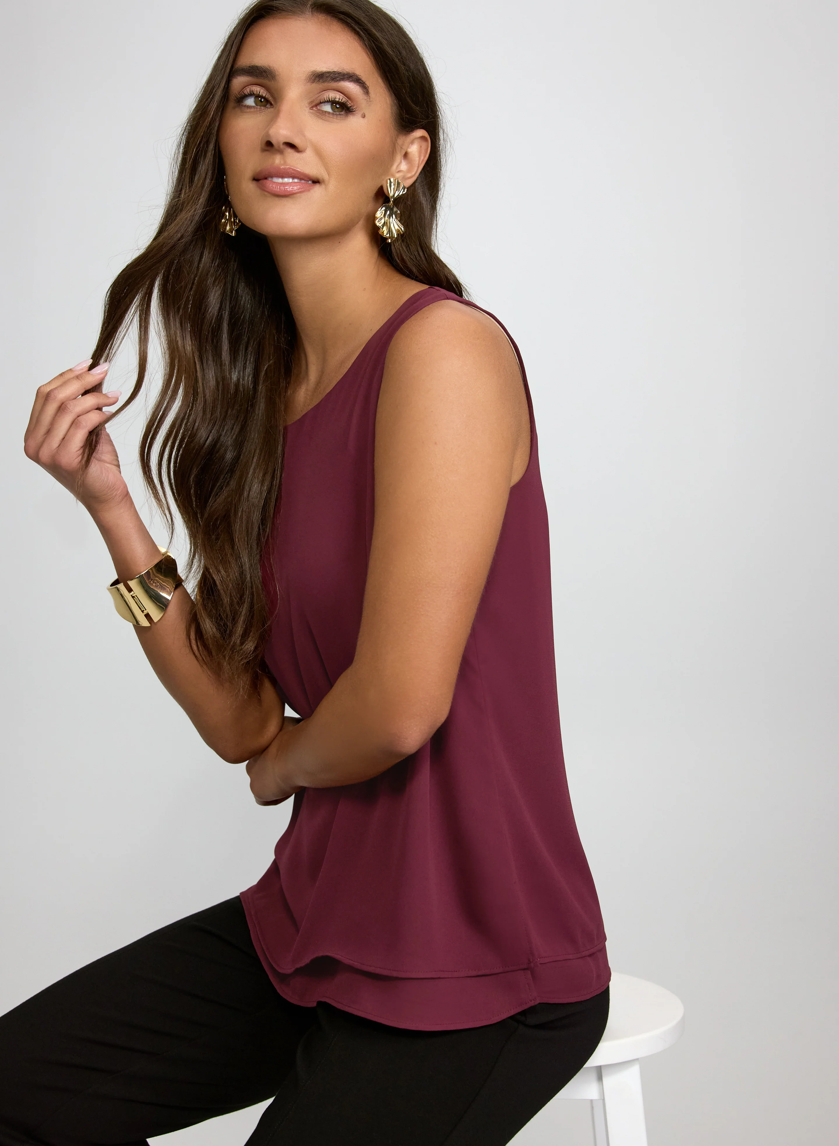 Crepe Sleeveless Blouse - Image 2