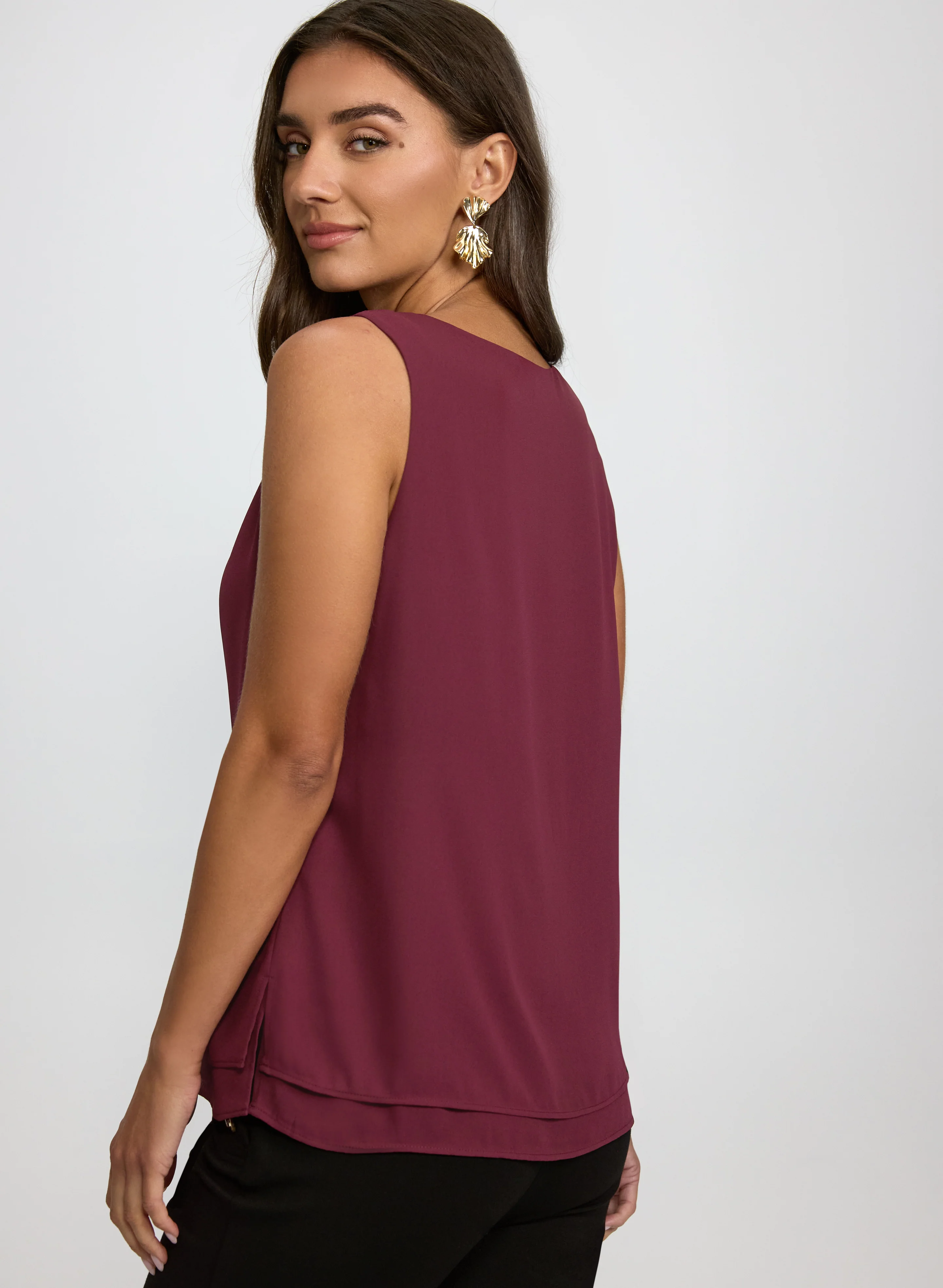 Crepe Sleeveless Blouse - Image 3