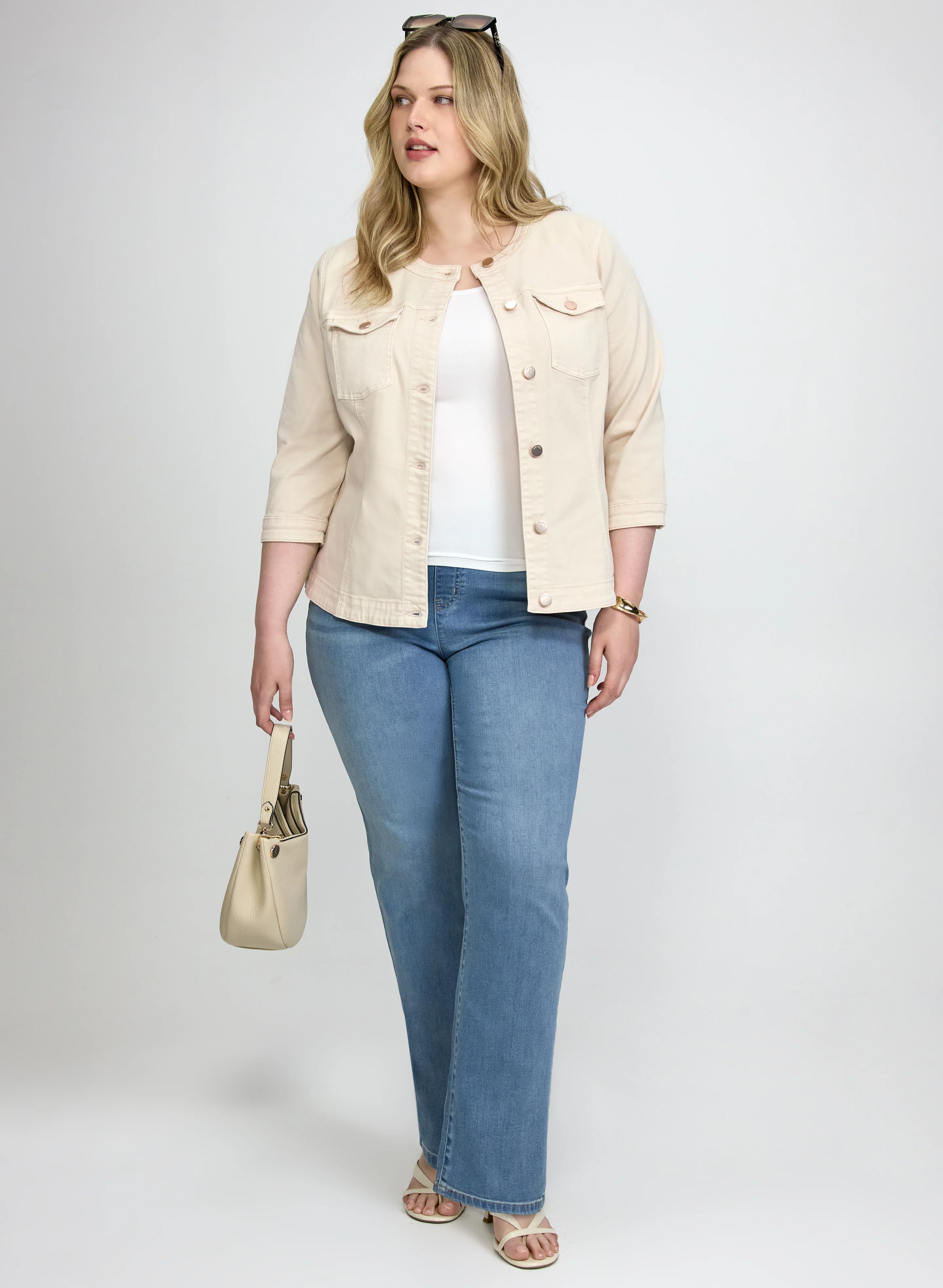 Crew Neck Denim Jacket - Image 3