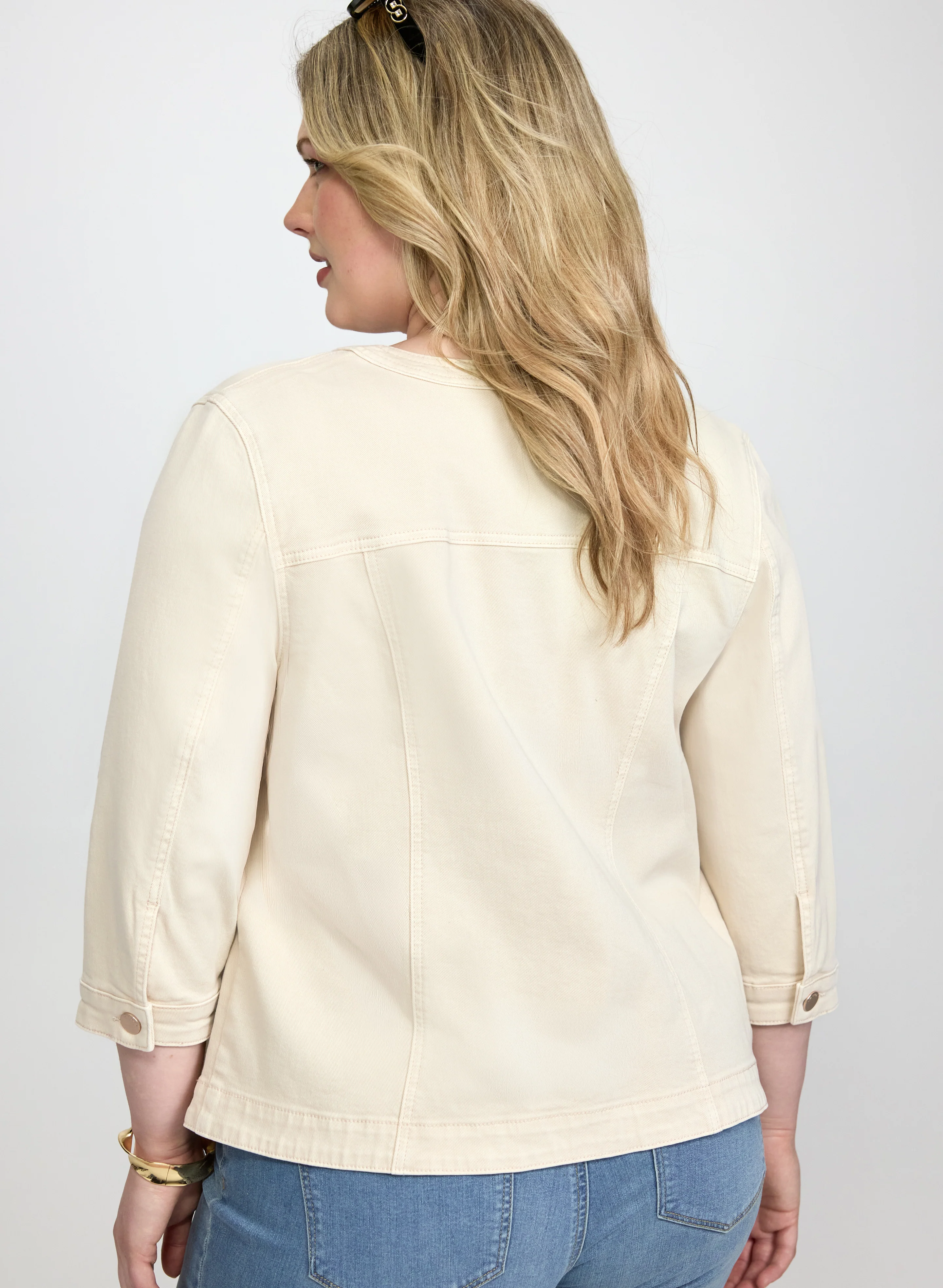 Crew Neck Denim Jacket - Image 4
