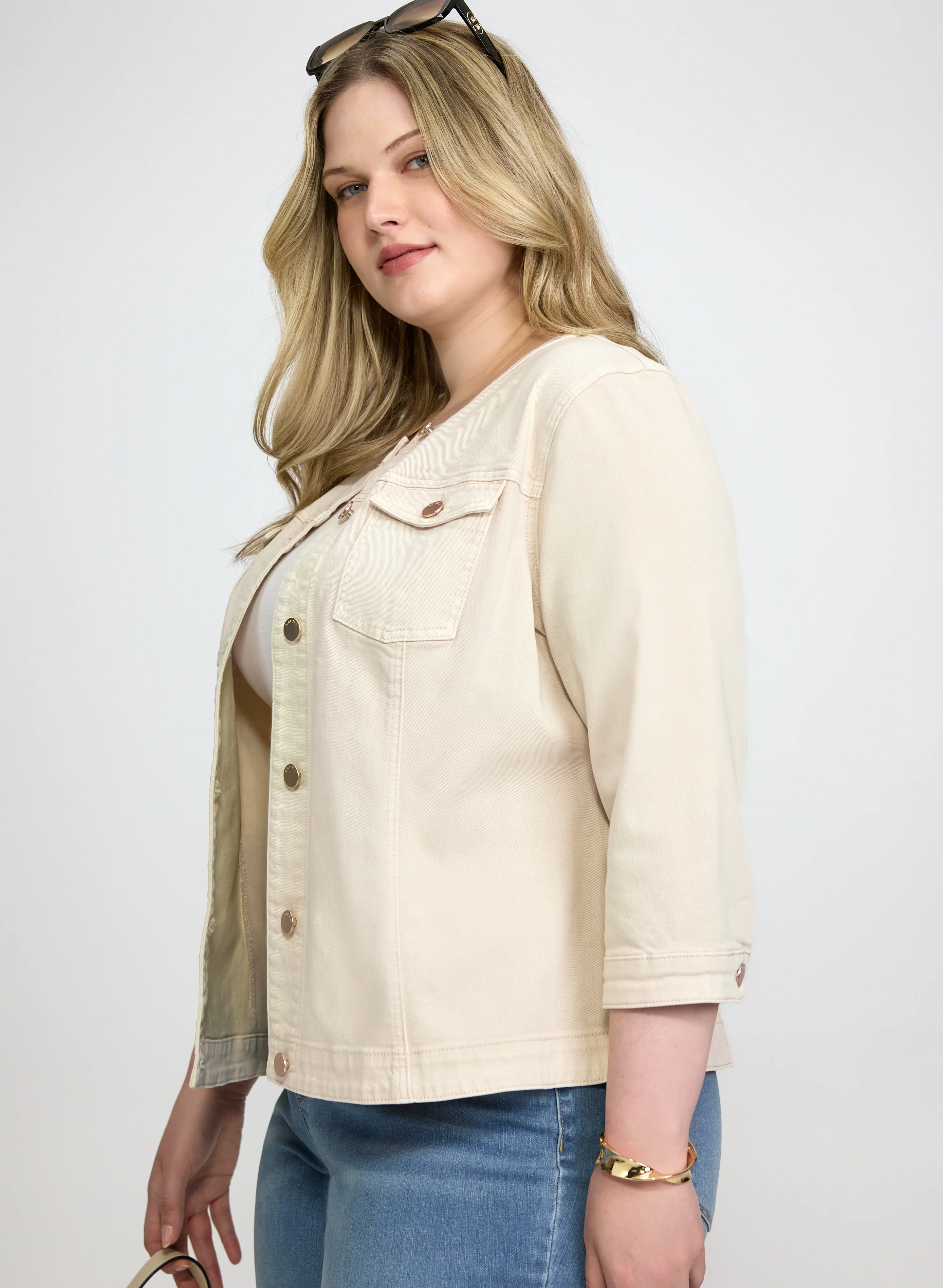 Crew Neck Denim Jacket - Image 5