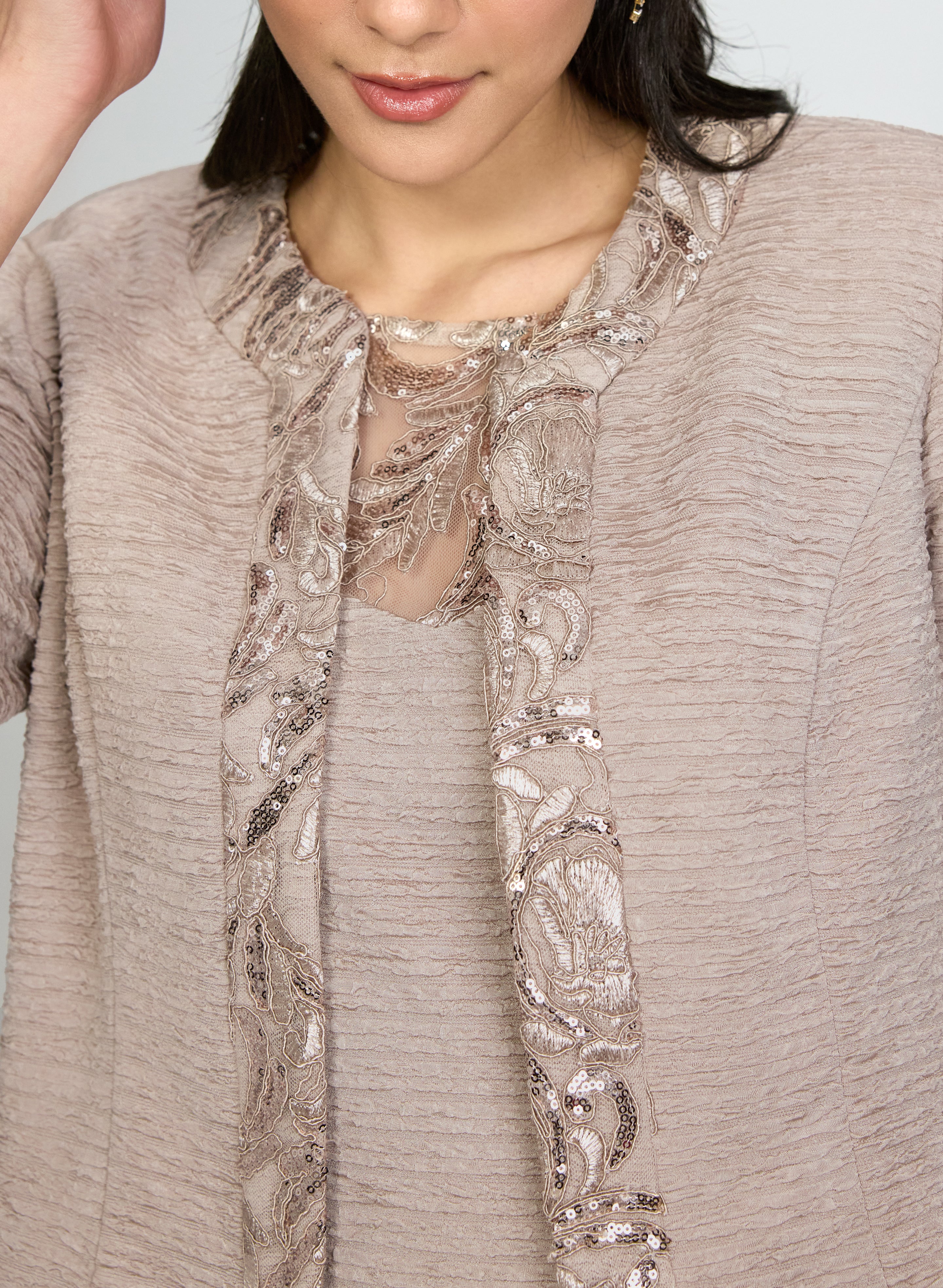 Crinkled Jacket & Dress Set - Image 5