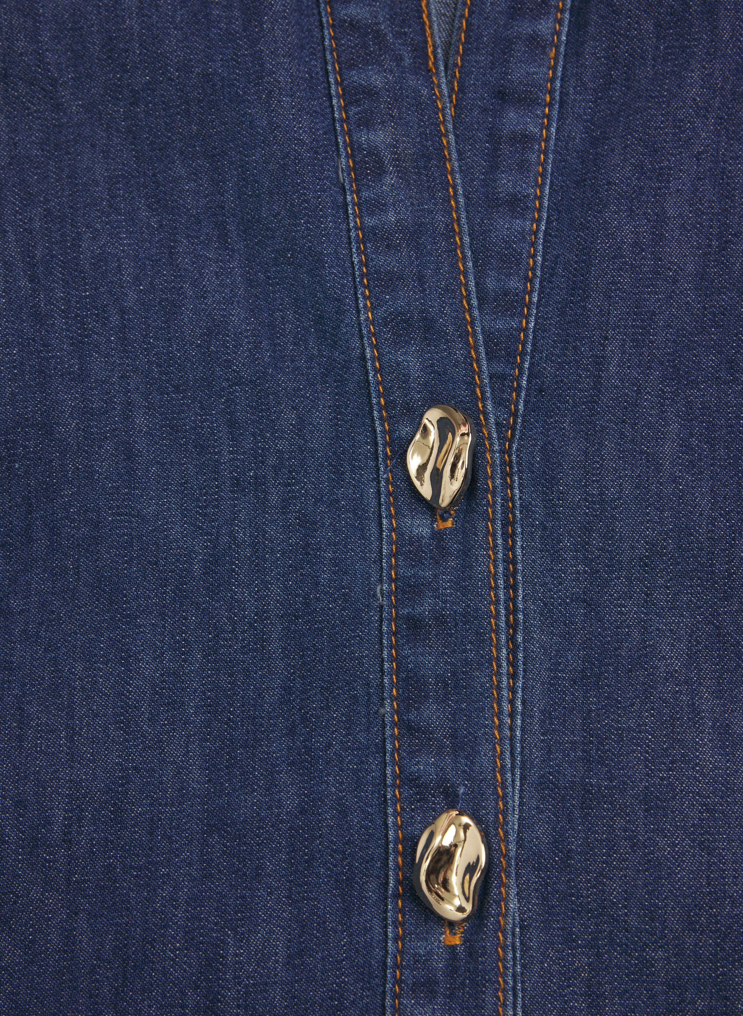 Denim Button-Down Blouse - Image 8