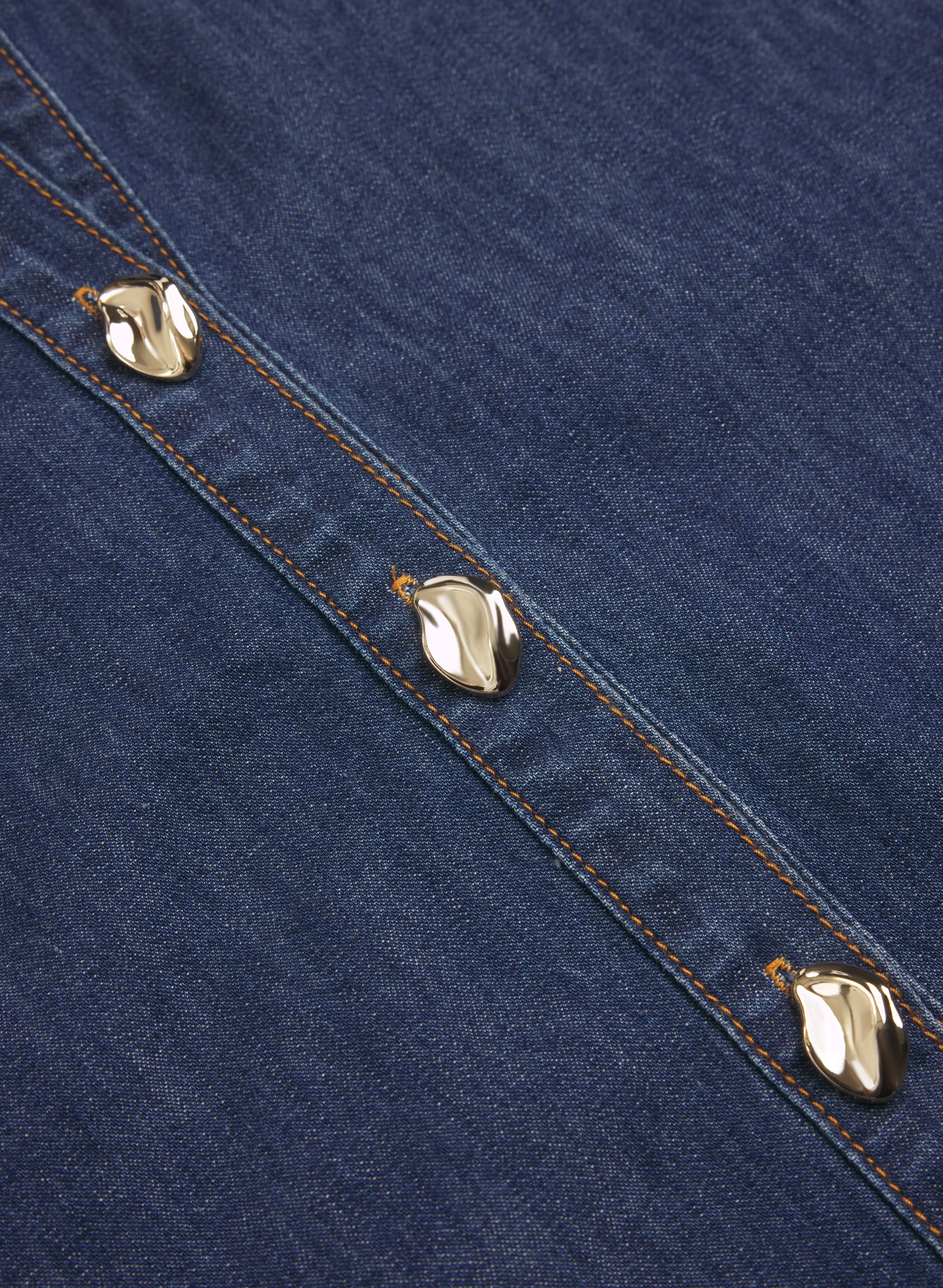 Denim Button-Down Blouse - Image 9