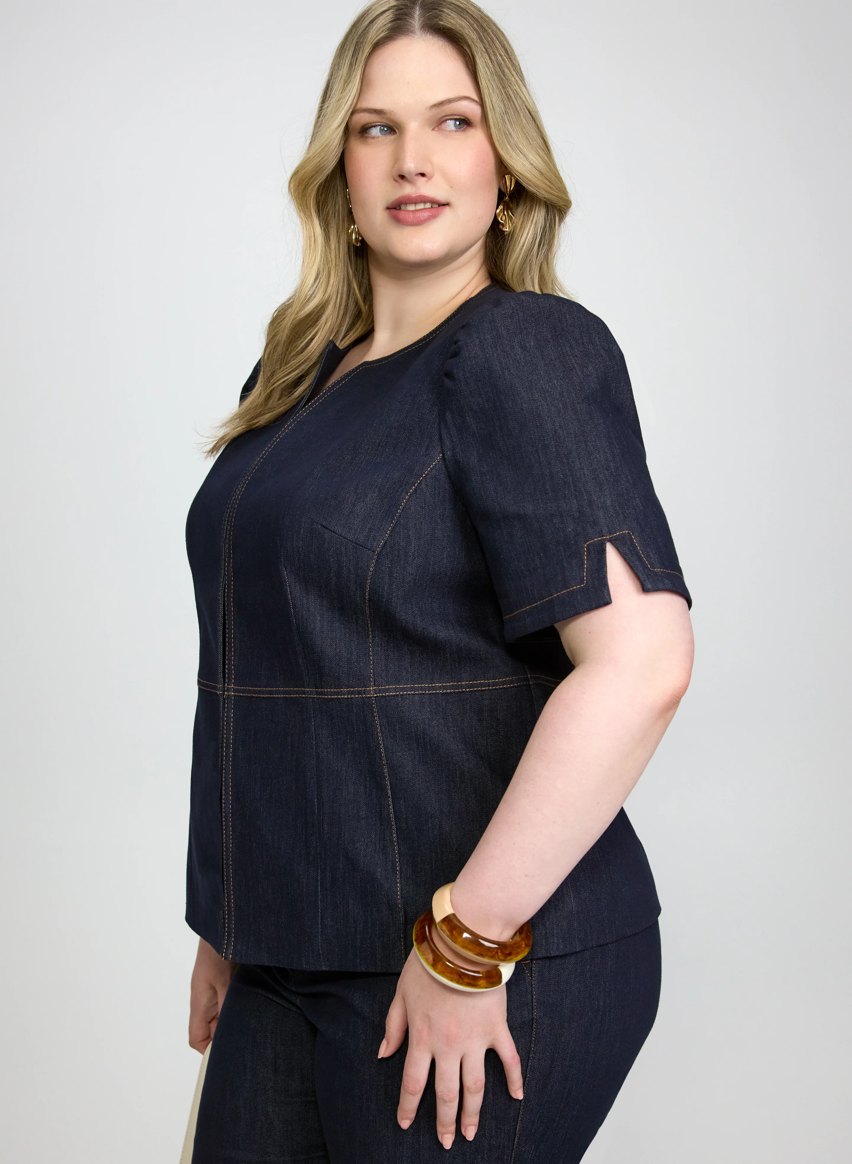 Denim Hook-Front Jacket - Image 2