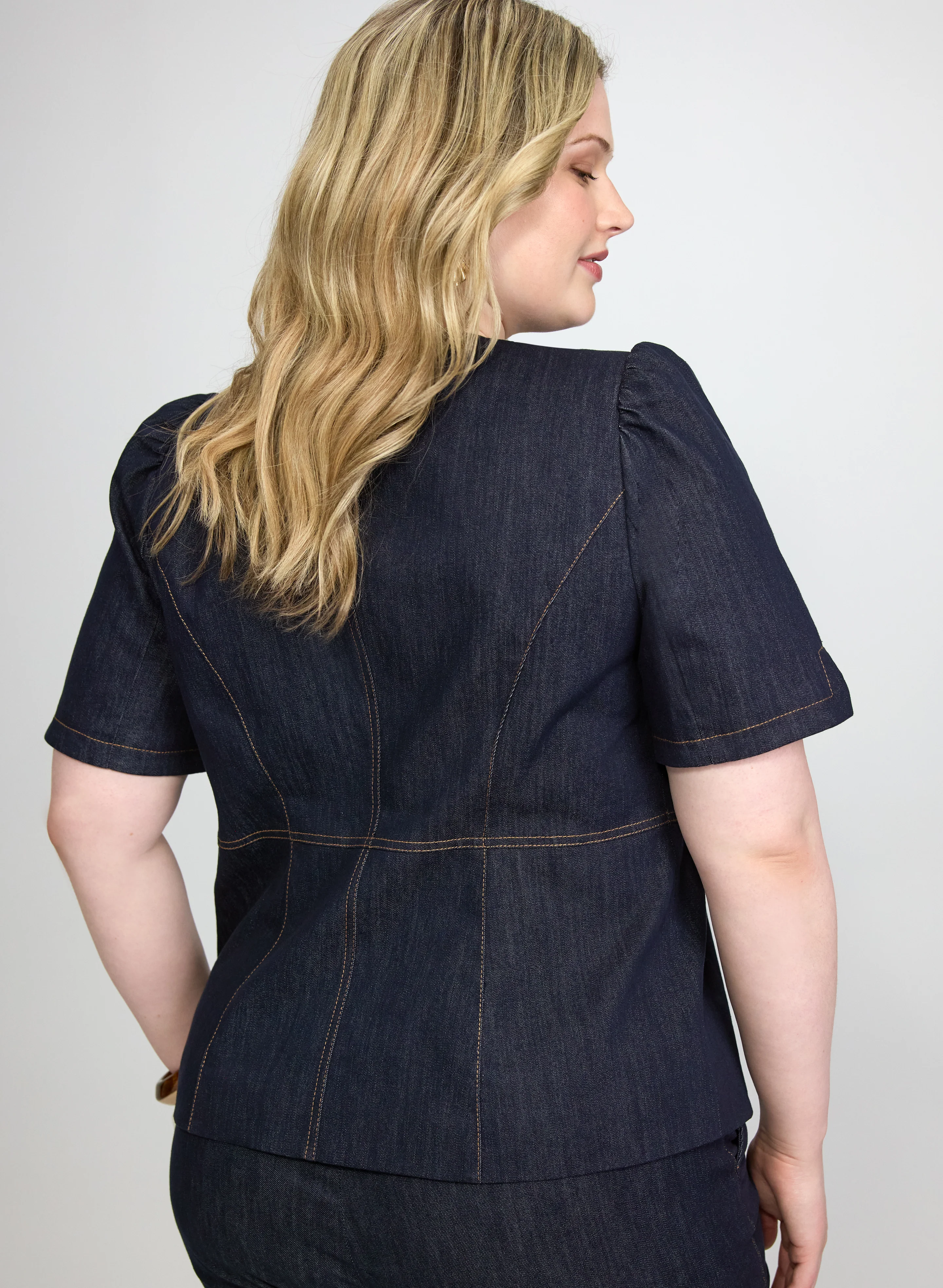 Denim Hook-Front Jacket - Image 3