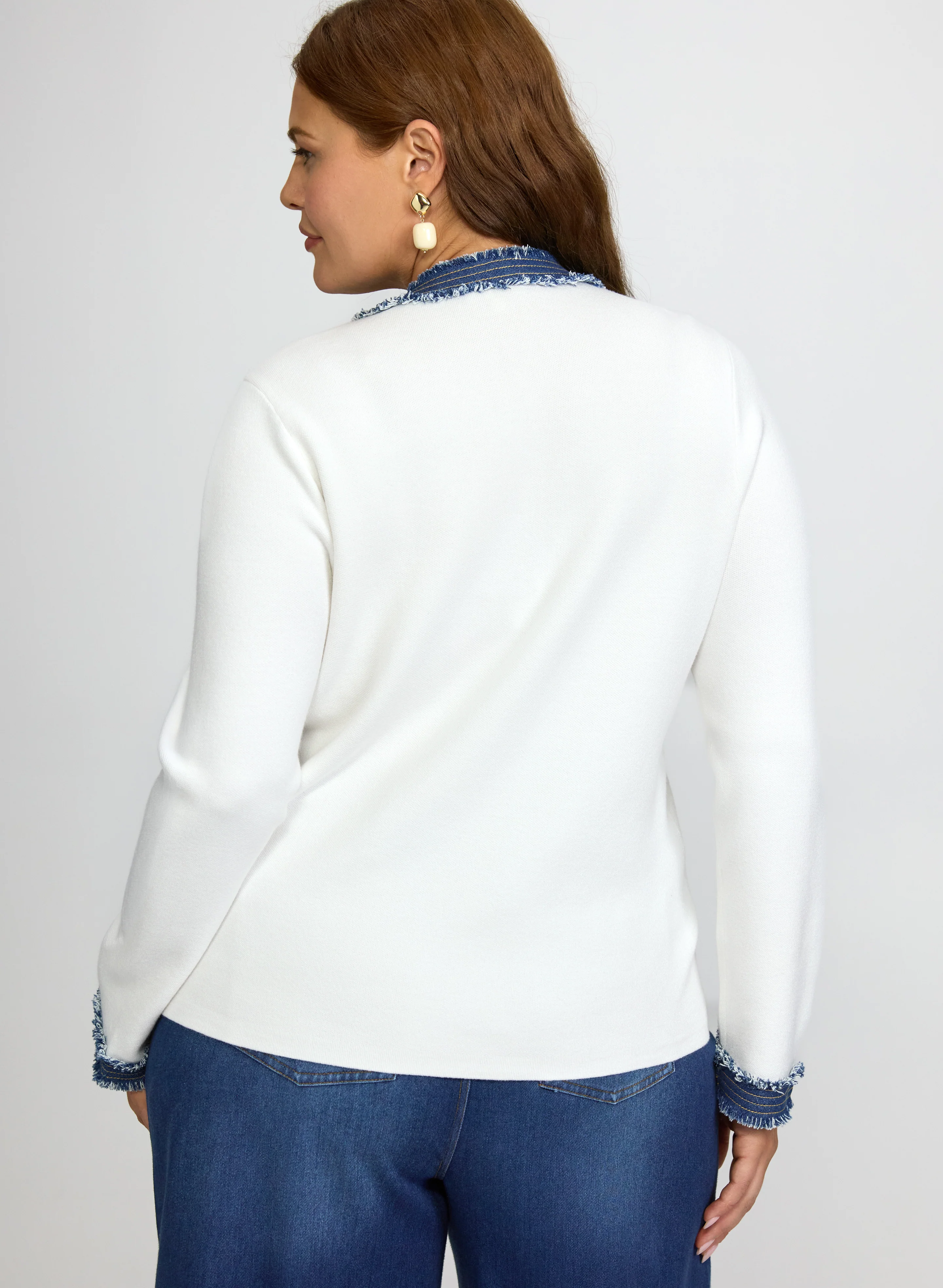 Denim Trim Cardigan - Image 3