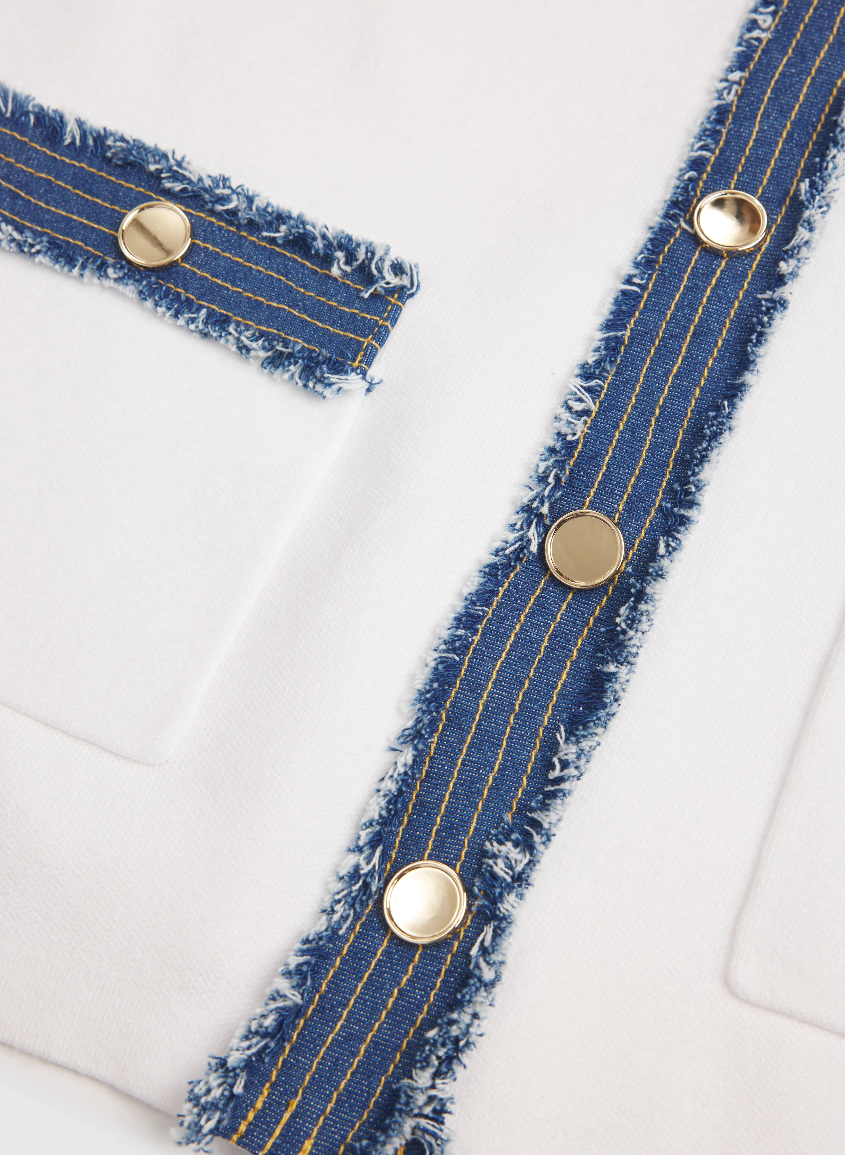 Denim Trim Cardigan - Image 7