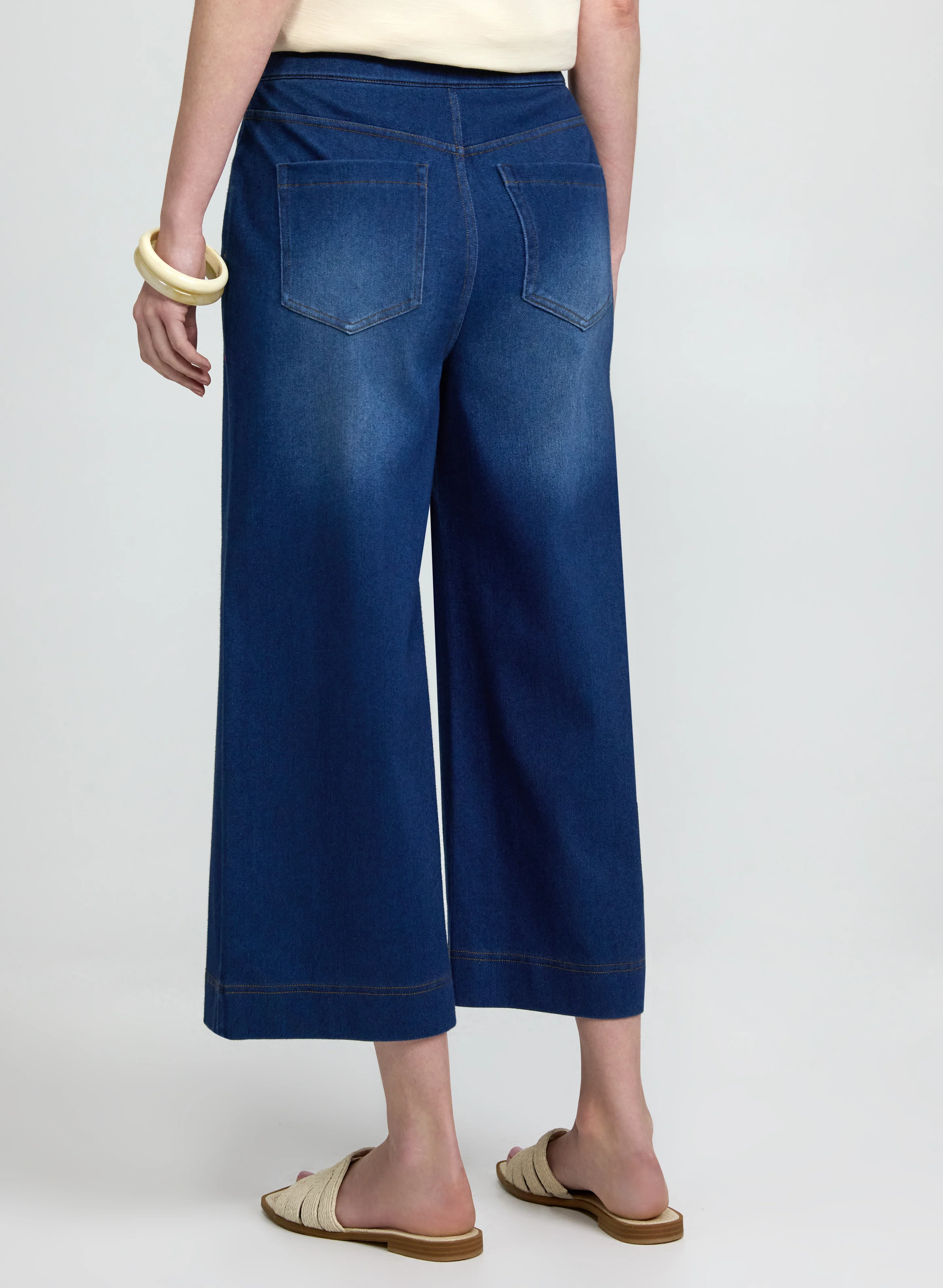 Denim Wide-Leg Capris - Image 2