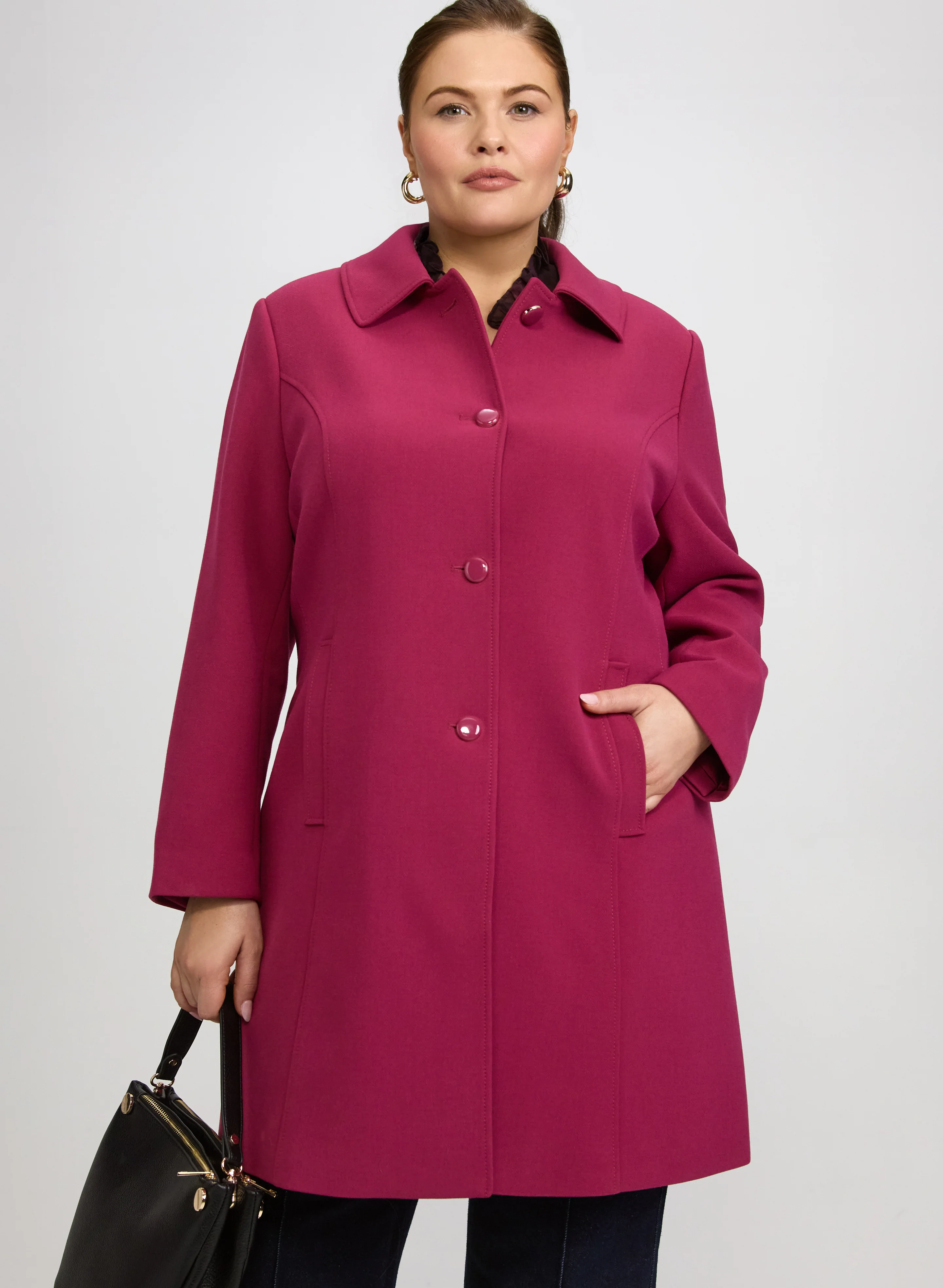 Double Twill Button-Down Coat