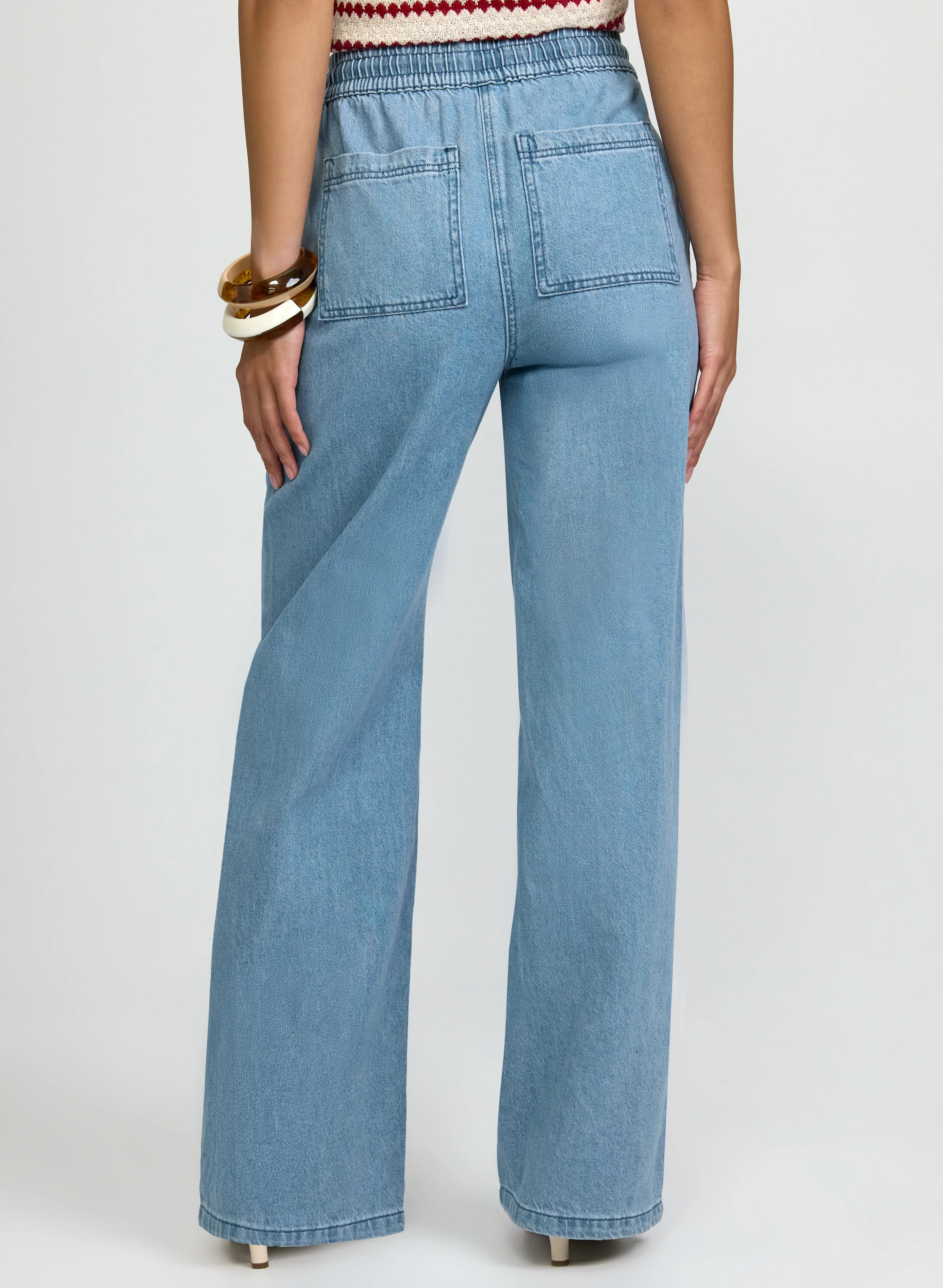 Drawstring Wide-Leg Jeans - Image 2
