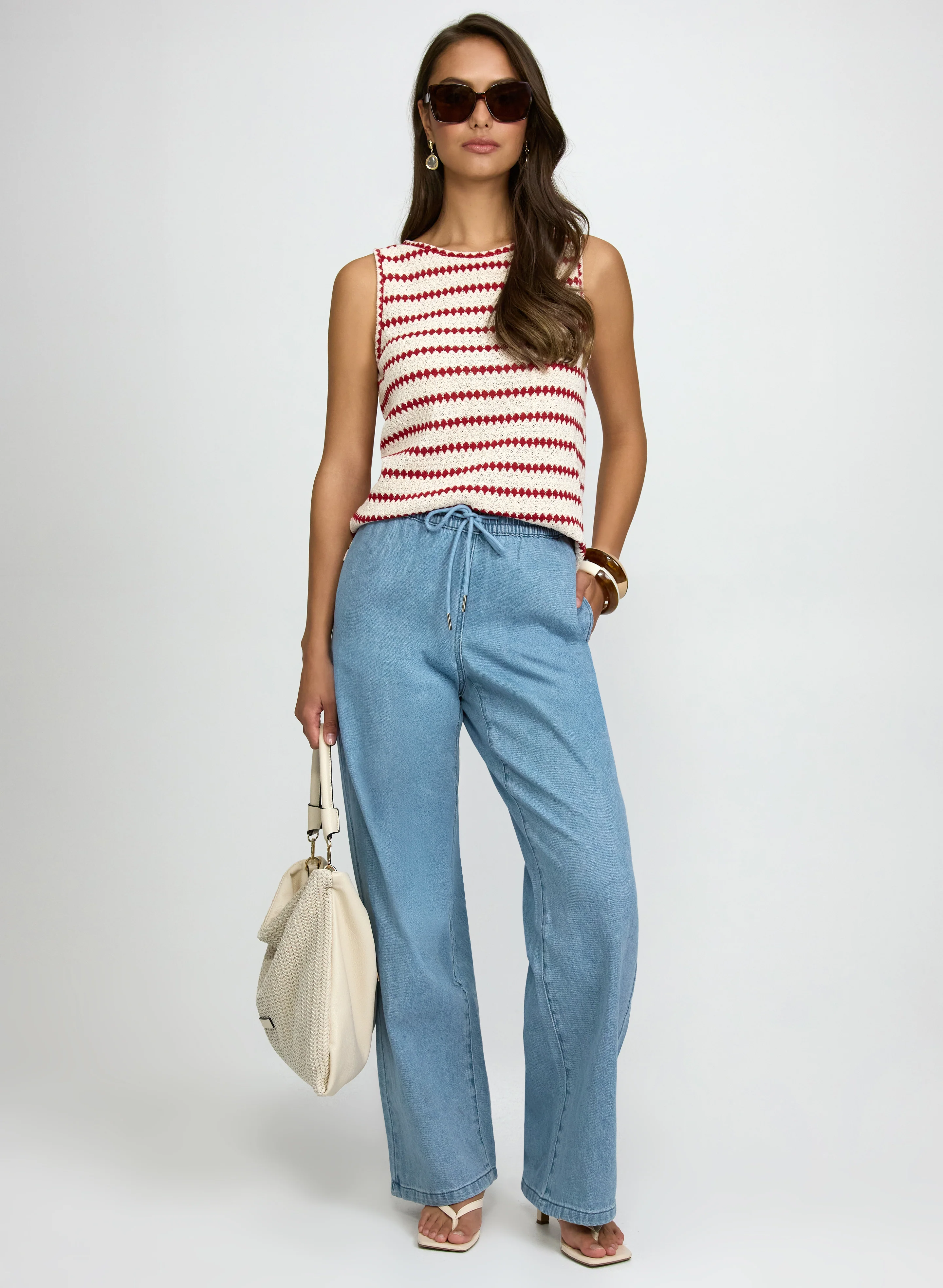 Drawstring Wide-Leg Jeans - Image 3