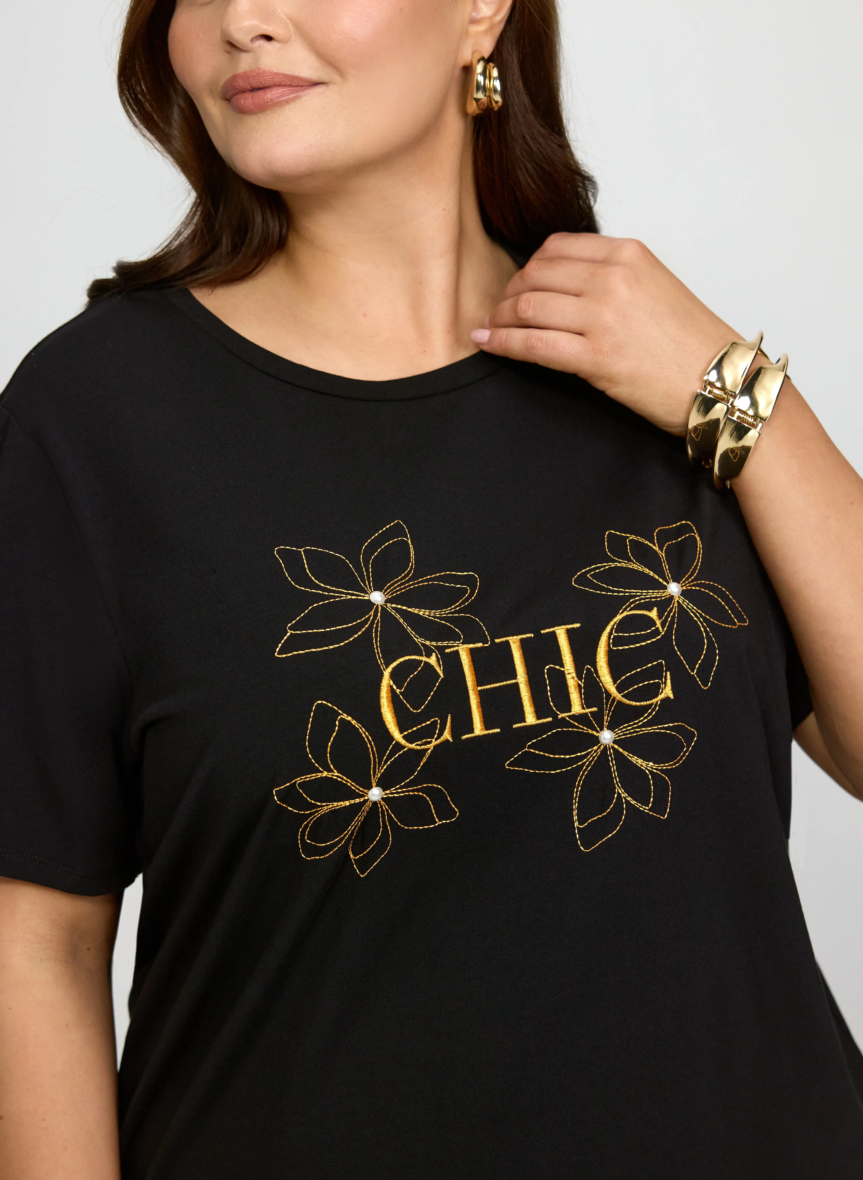 Embroidered Script T-Shirt - Image 4