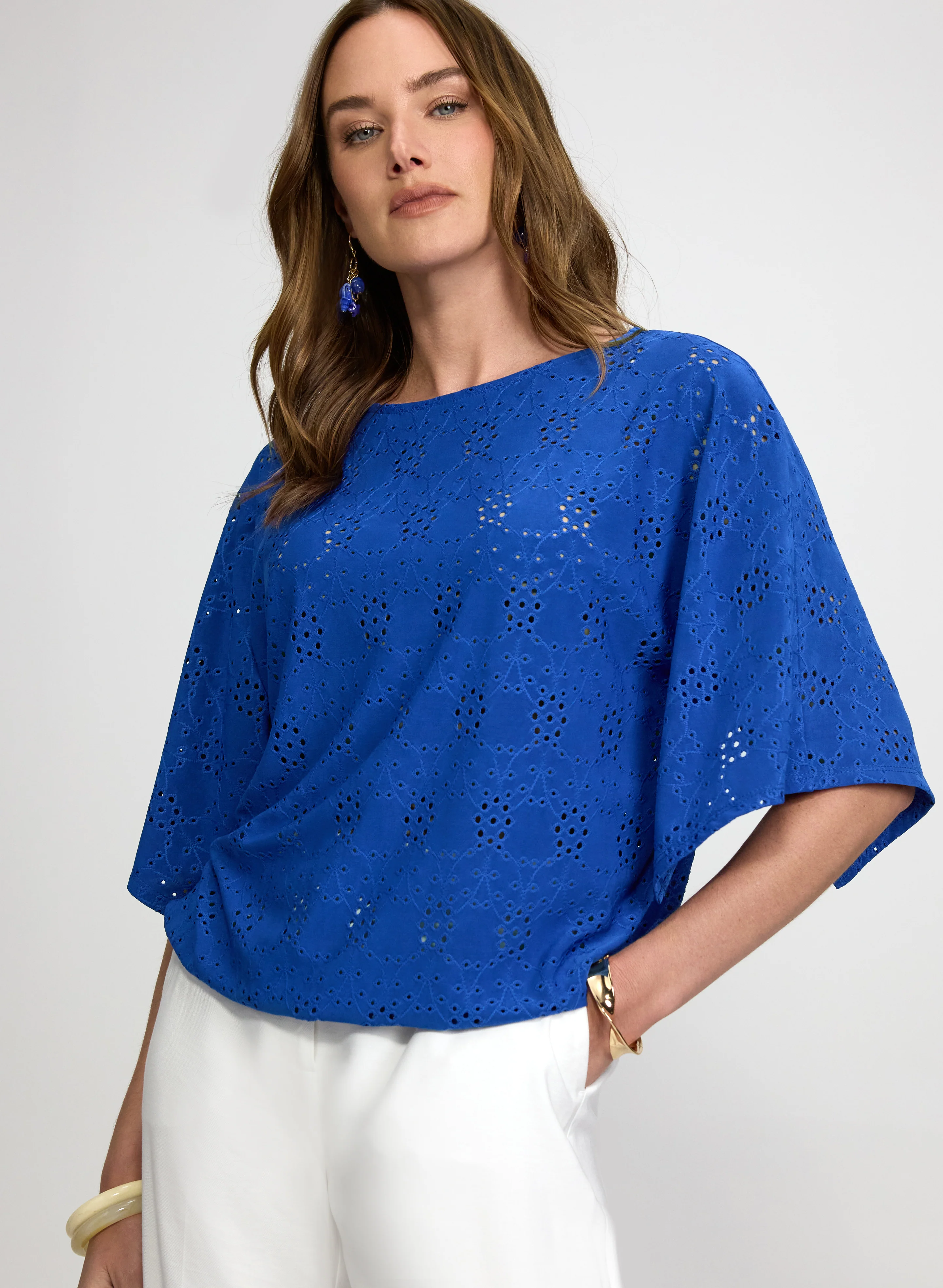Eyelet Embroidered Top