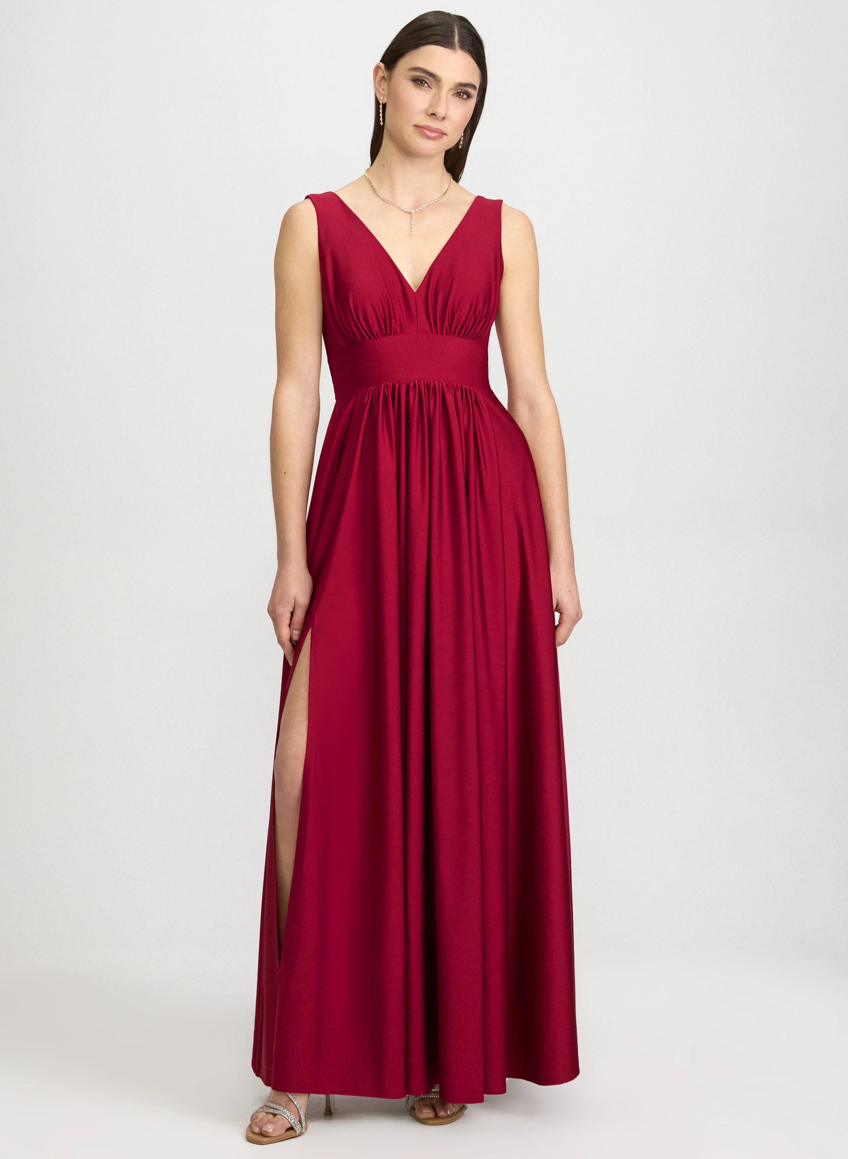 Fit & Flare V-Neck Dress