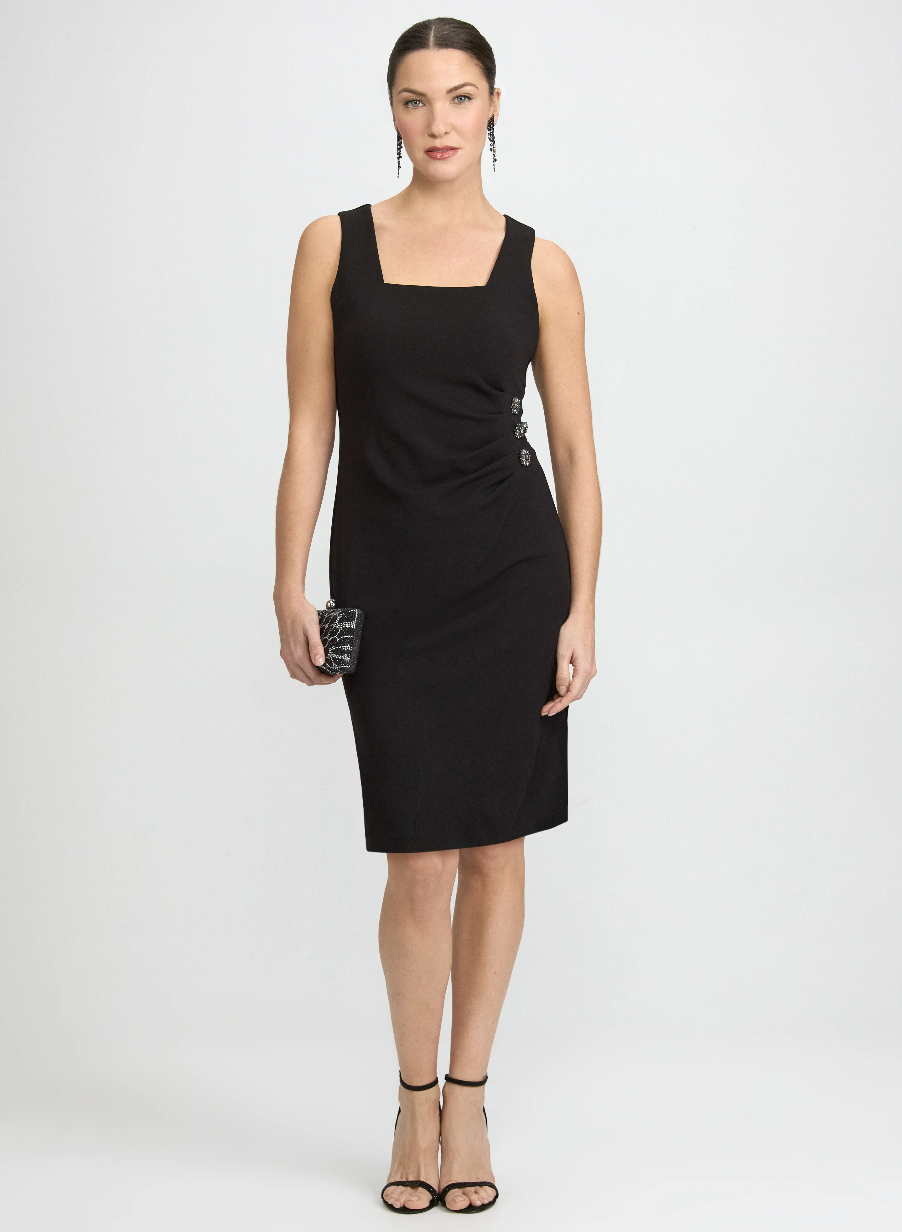 Fitted Rhinestone Detail Dress