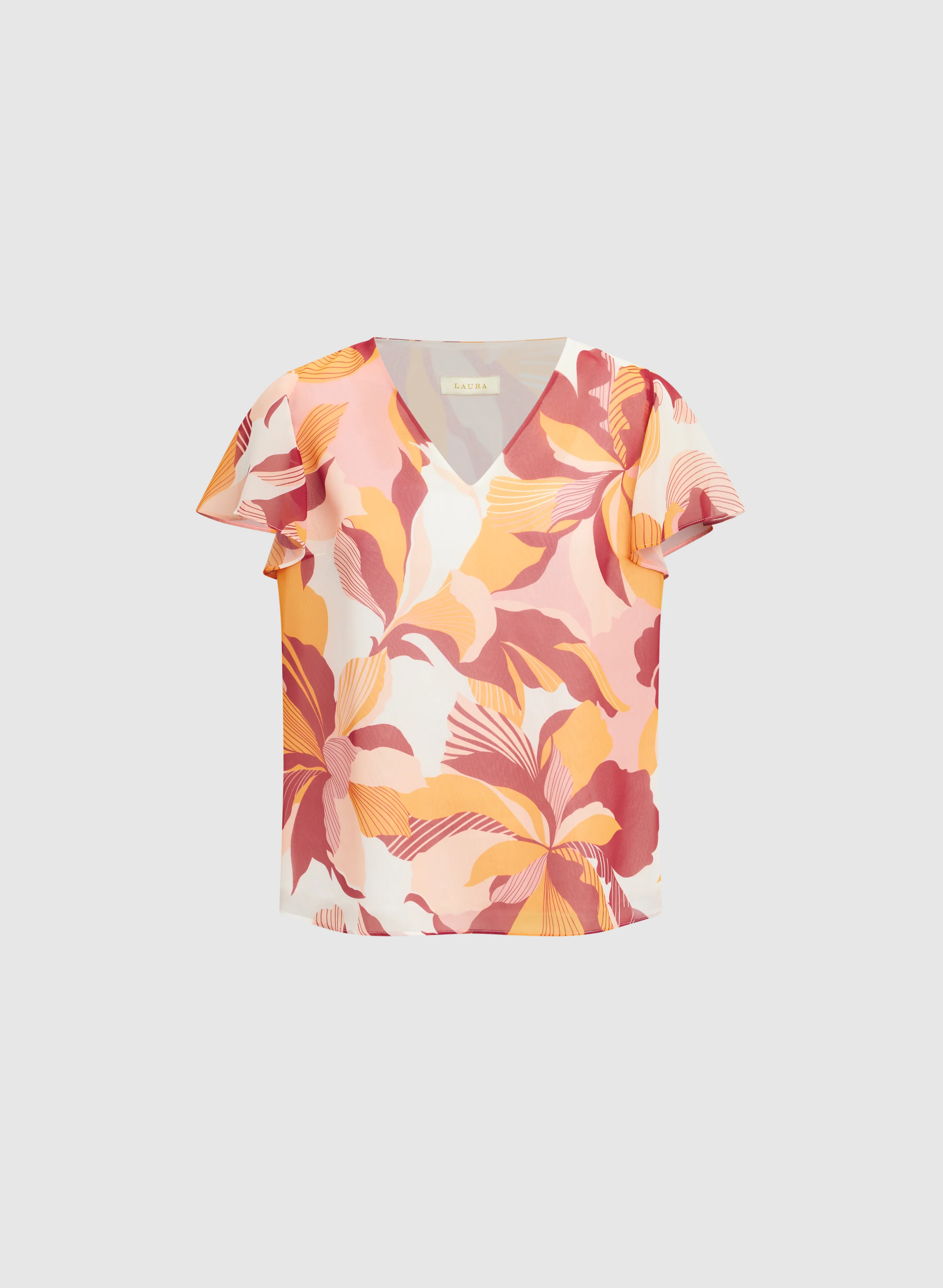 Floral Flutter Sleeve Blouse - Image 6