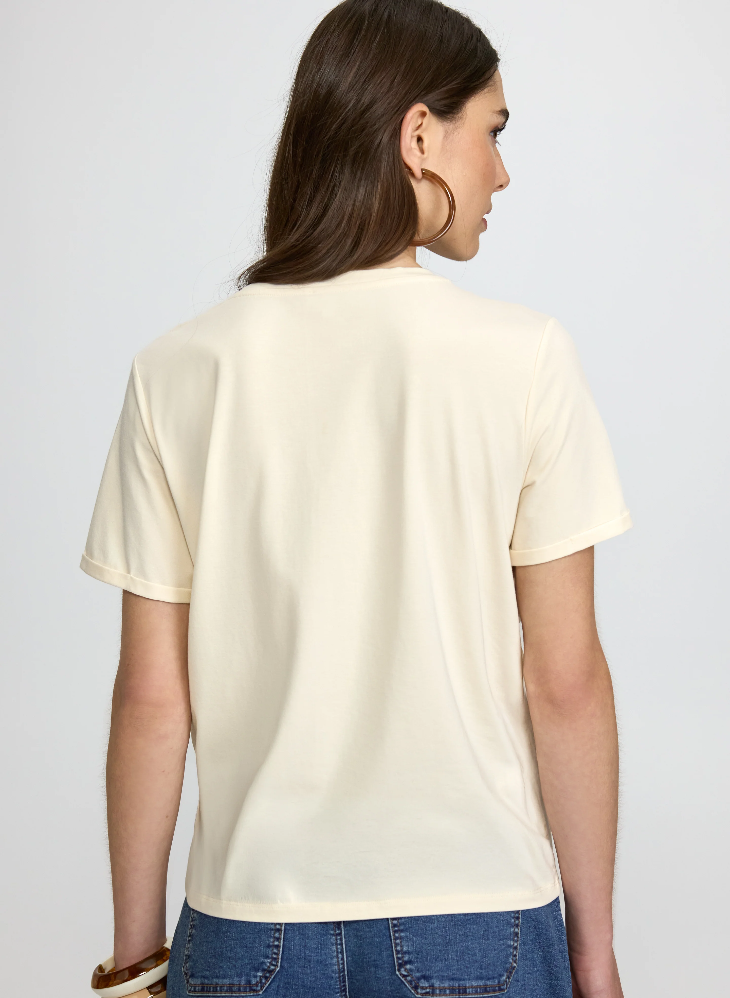 Floral Macrame Applique T-Shirt - Image 5