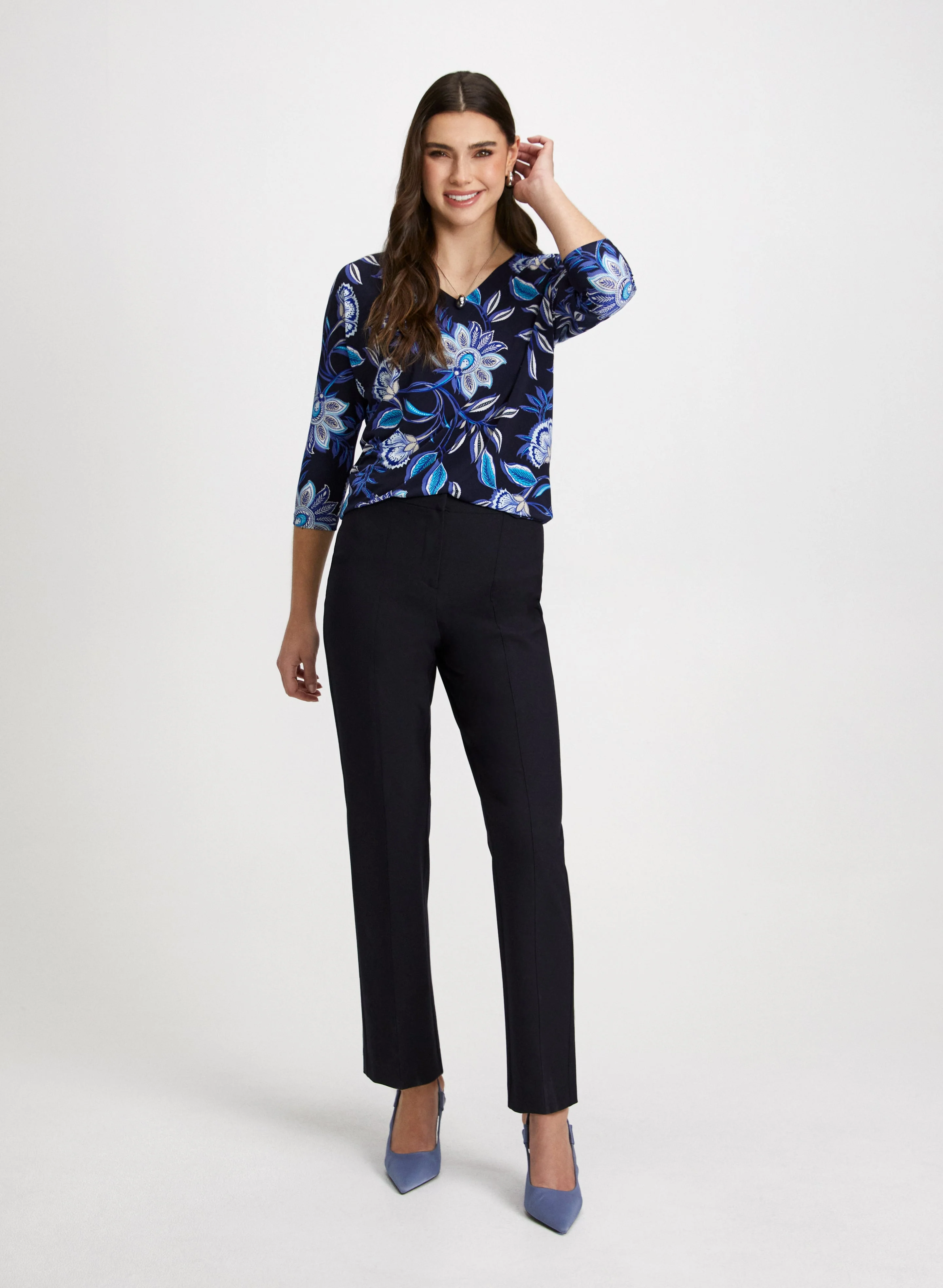 Floral Paisley Top & Straight Leg Pants