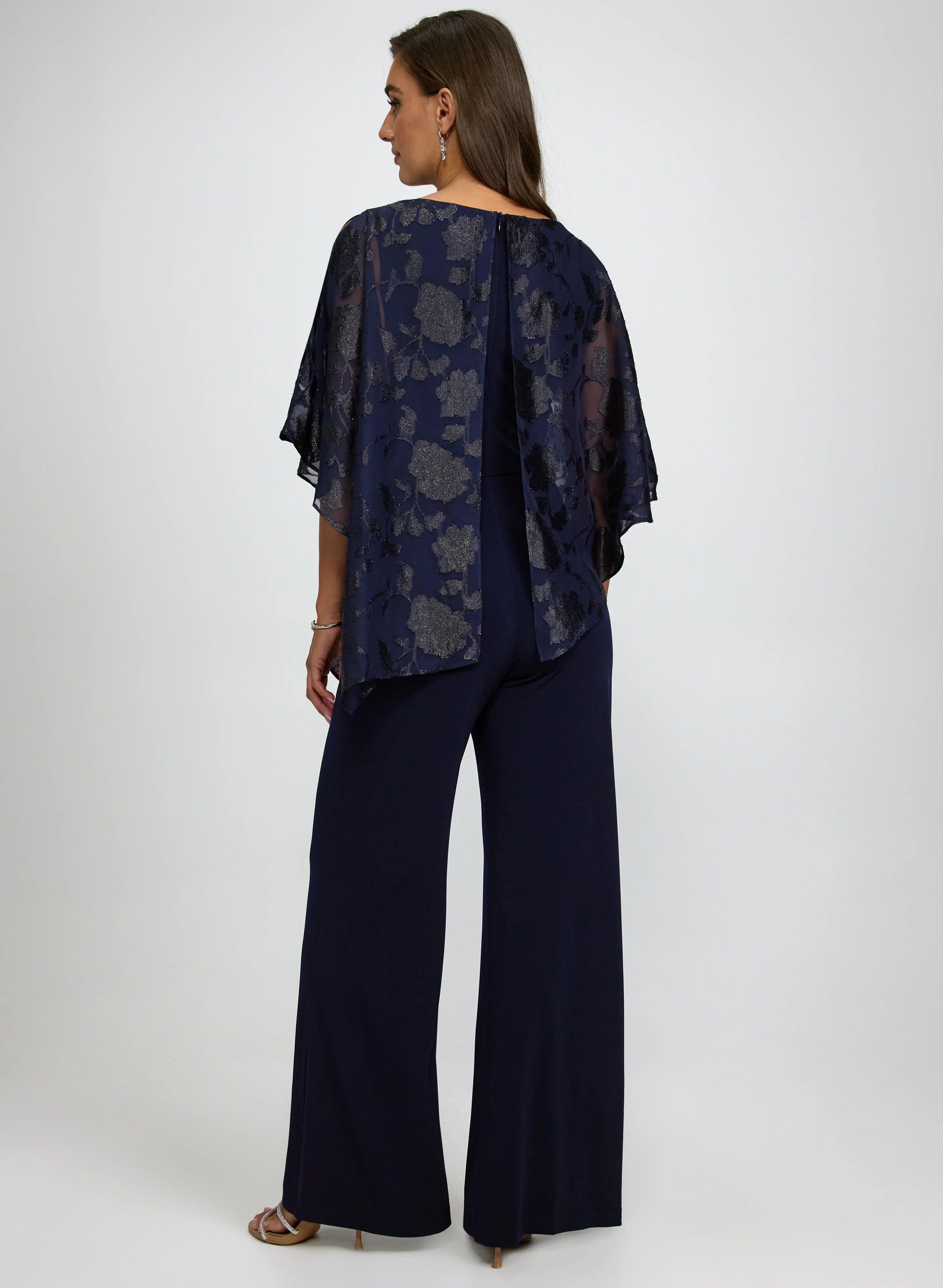 Floral Poncho Wide-Leg Jumpsuit - Image 3