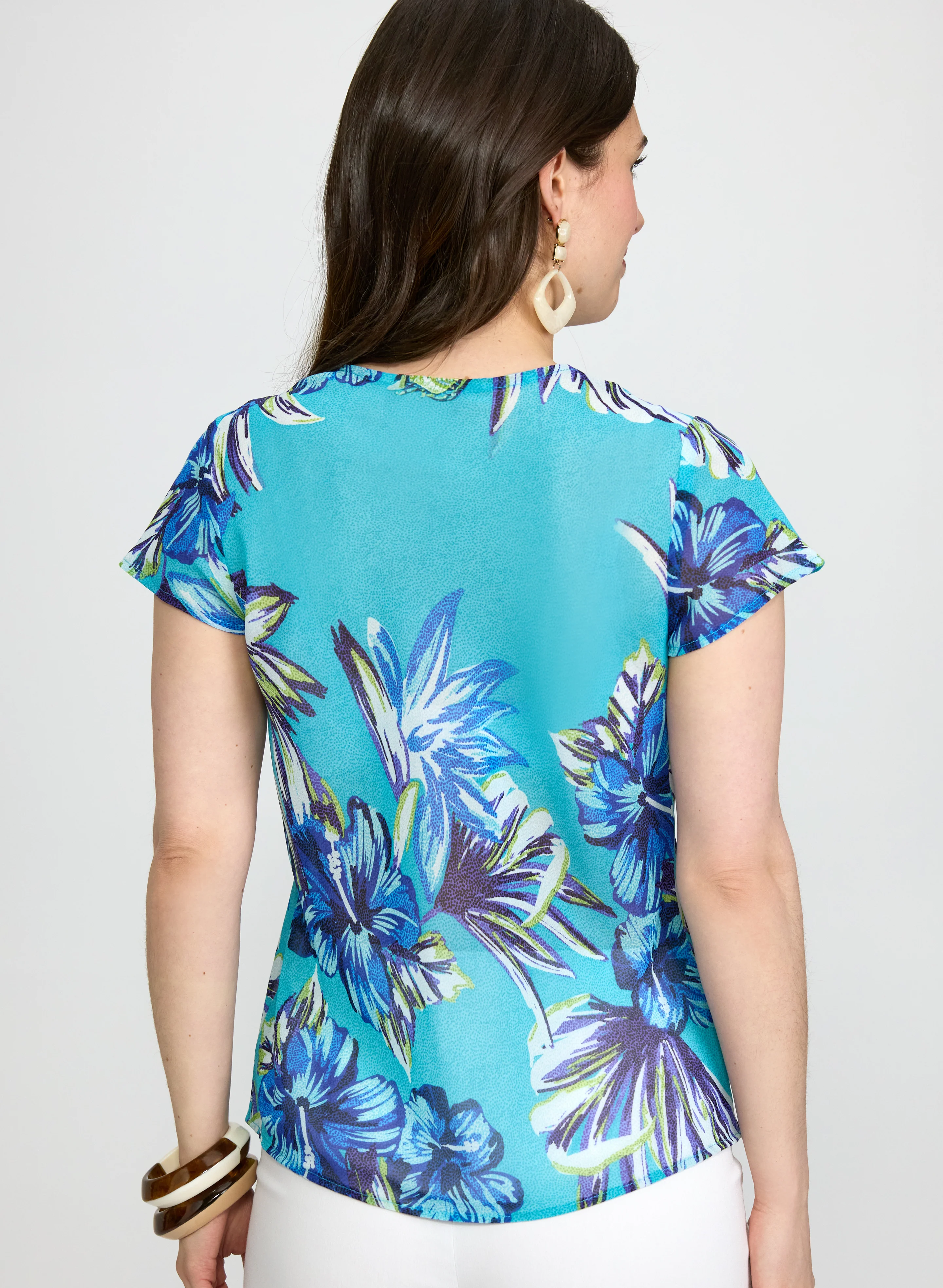 Floral Ruffle Front Blouse - Image 4
