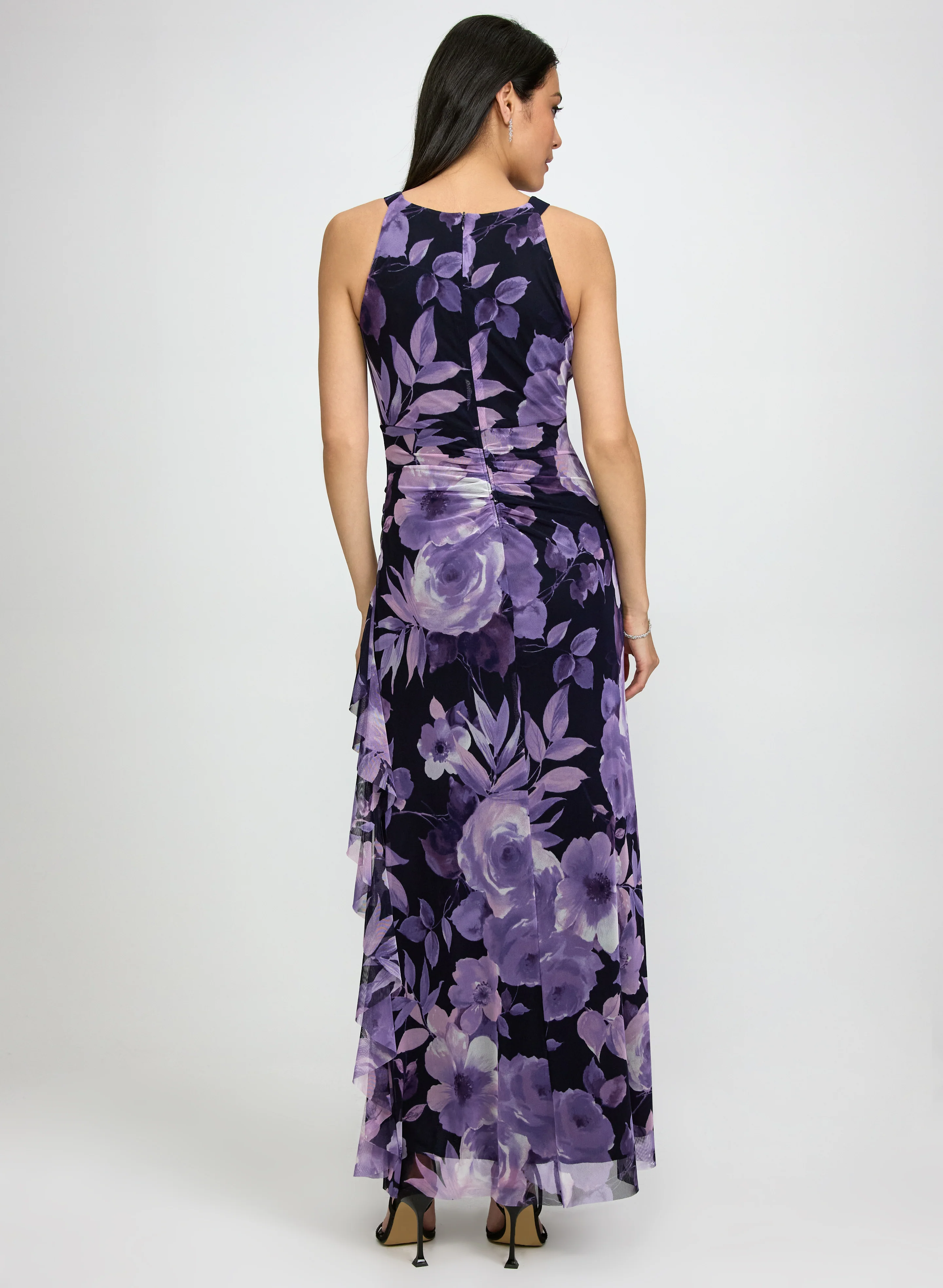 Floral Waterfall Ruffle Dress - Image 4