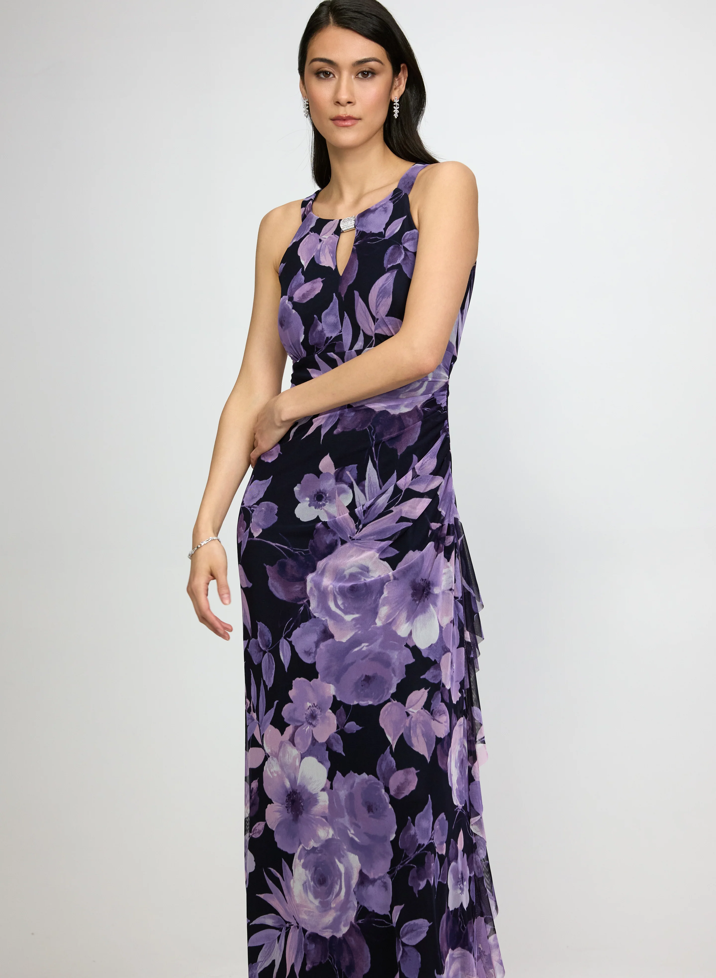 Floral Waterfall Ruffle Dress - Image 5