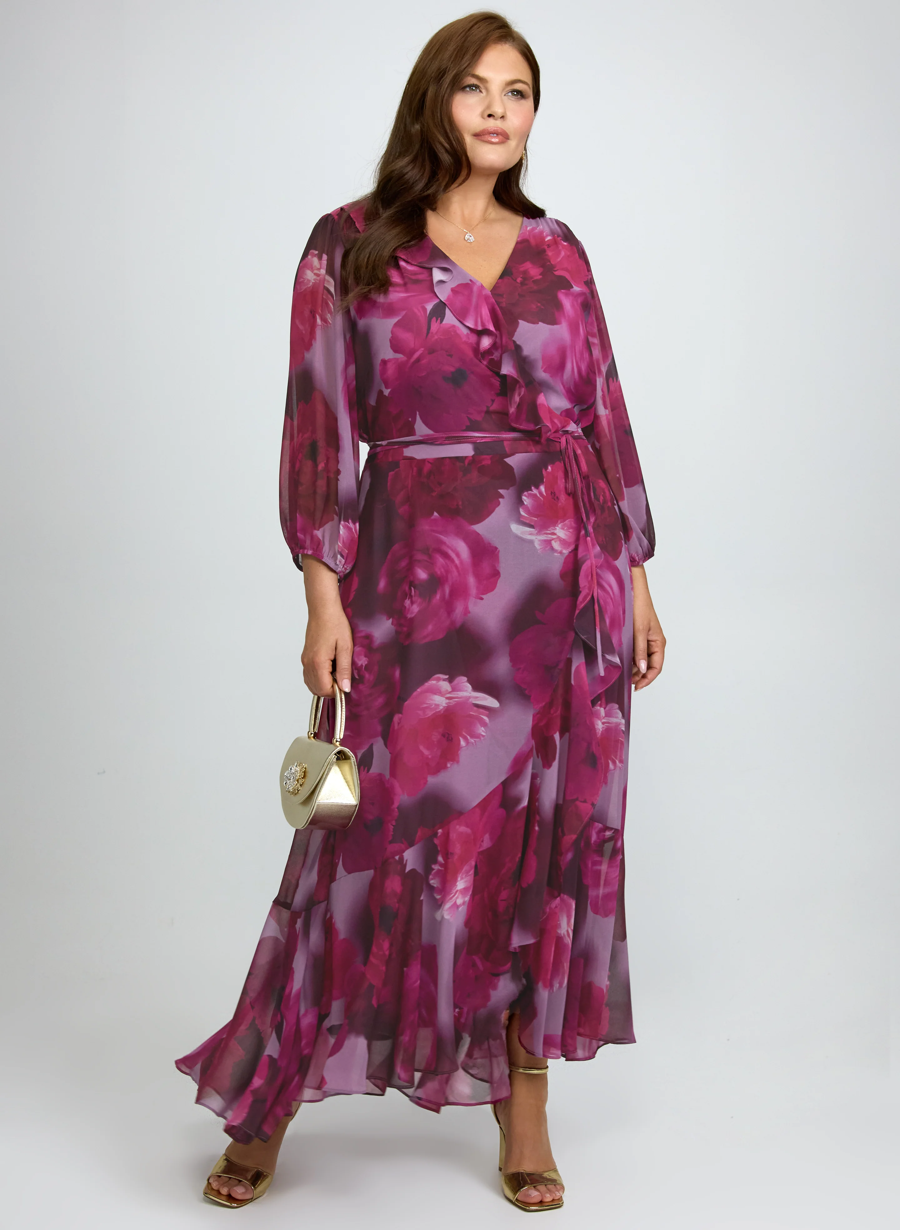 Floral Wrap-Style Dress