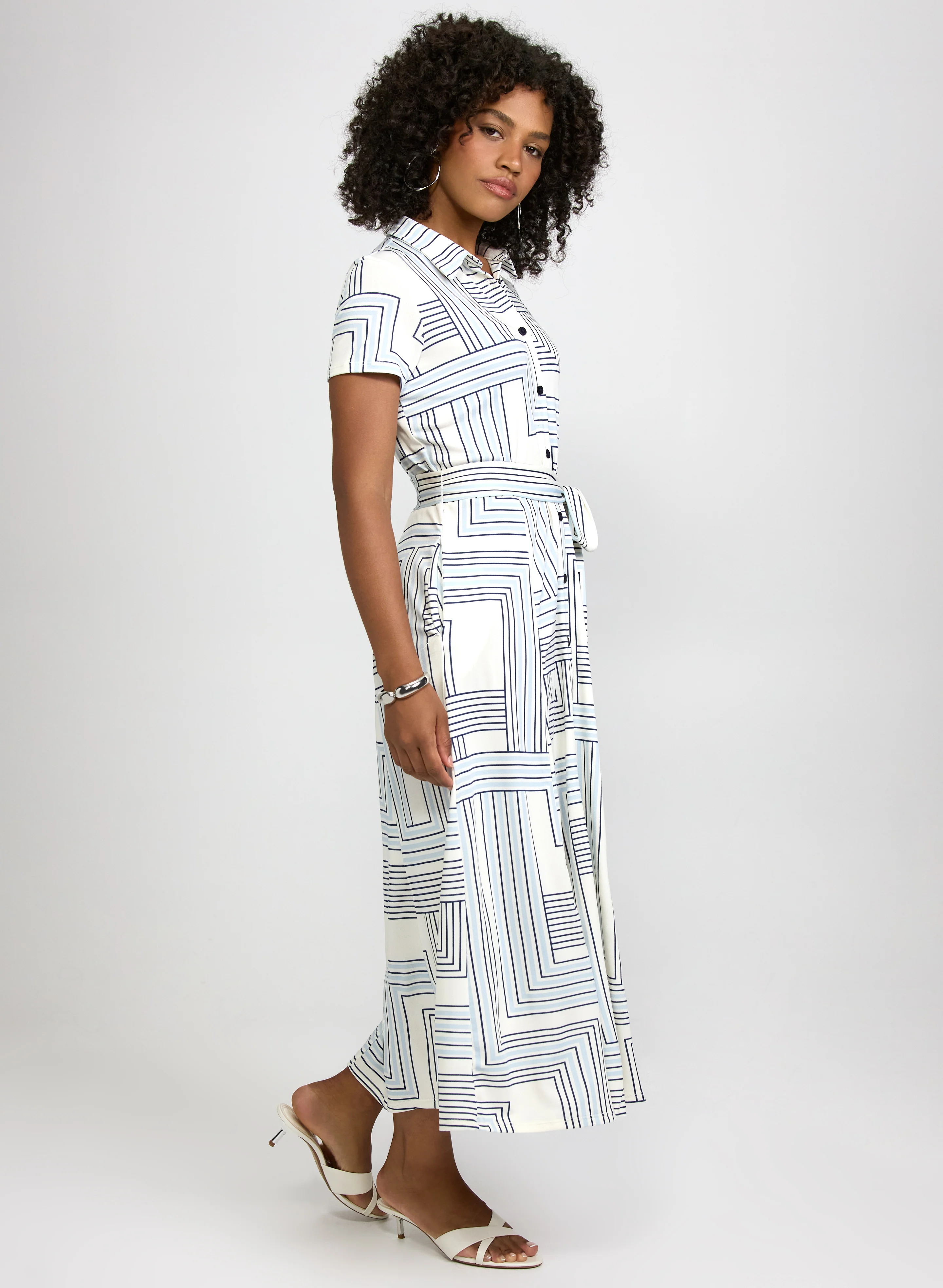 Geometric Print Midi Dress - Image 6
