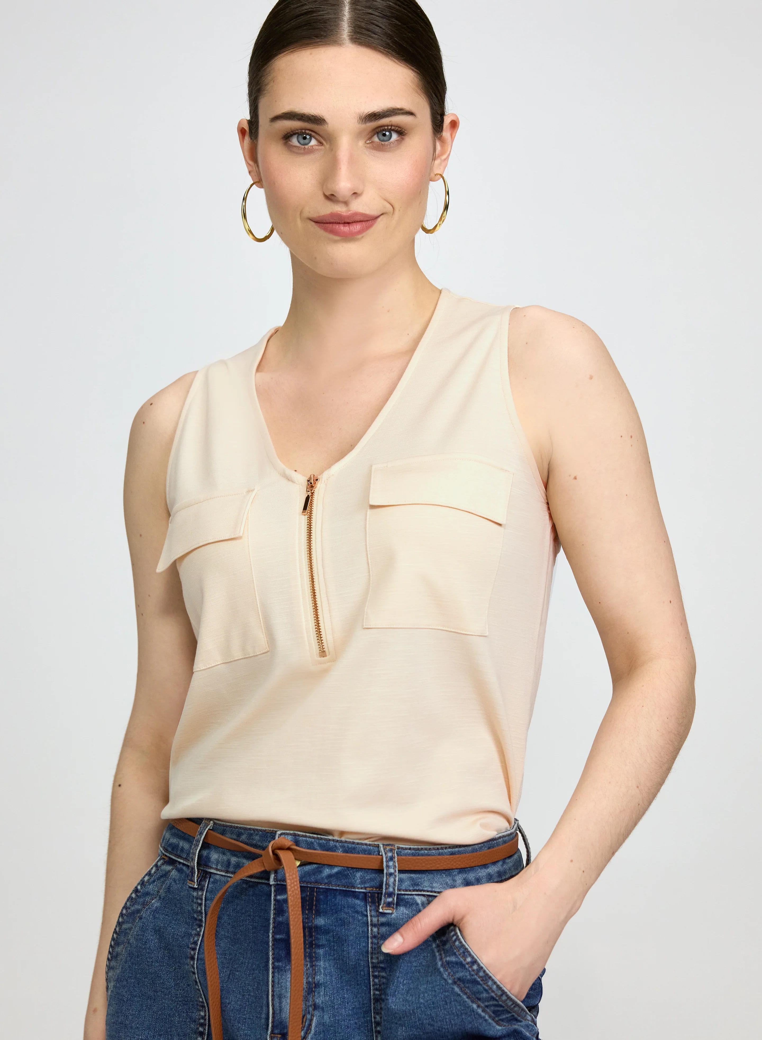 Half-Zip Slub Cami