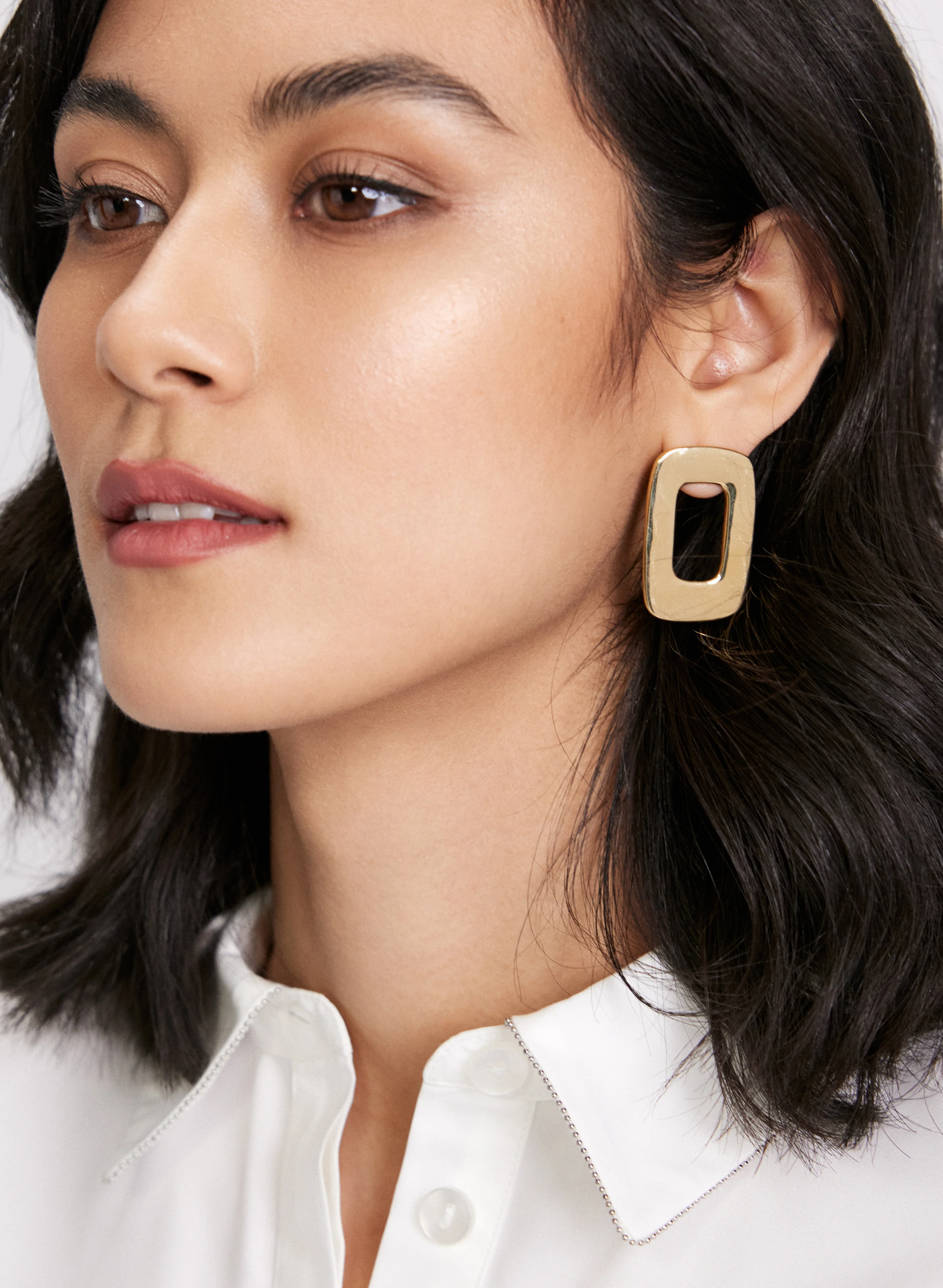 Hollowed Rectangular Earrings - Image 2