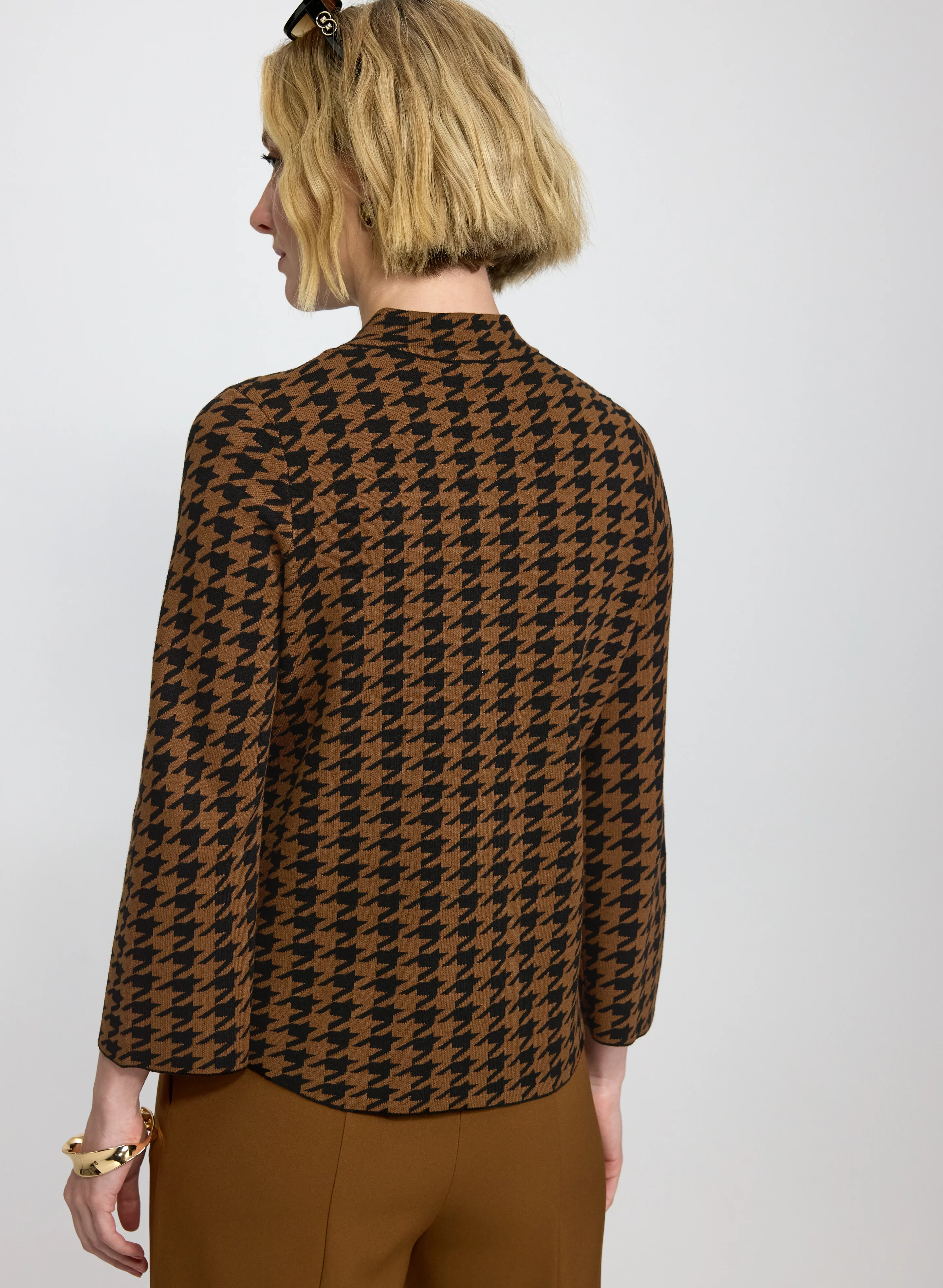 Houndstooth Button Cardigan - Image 3