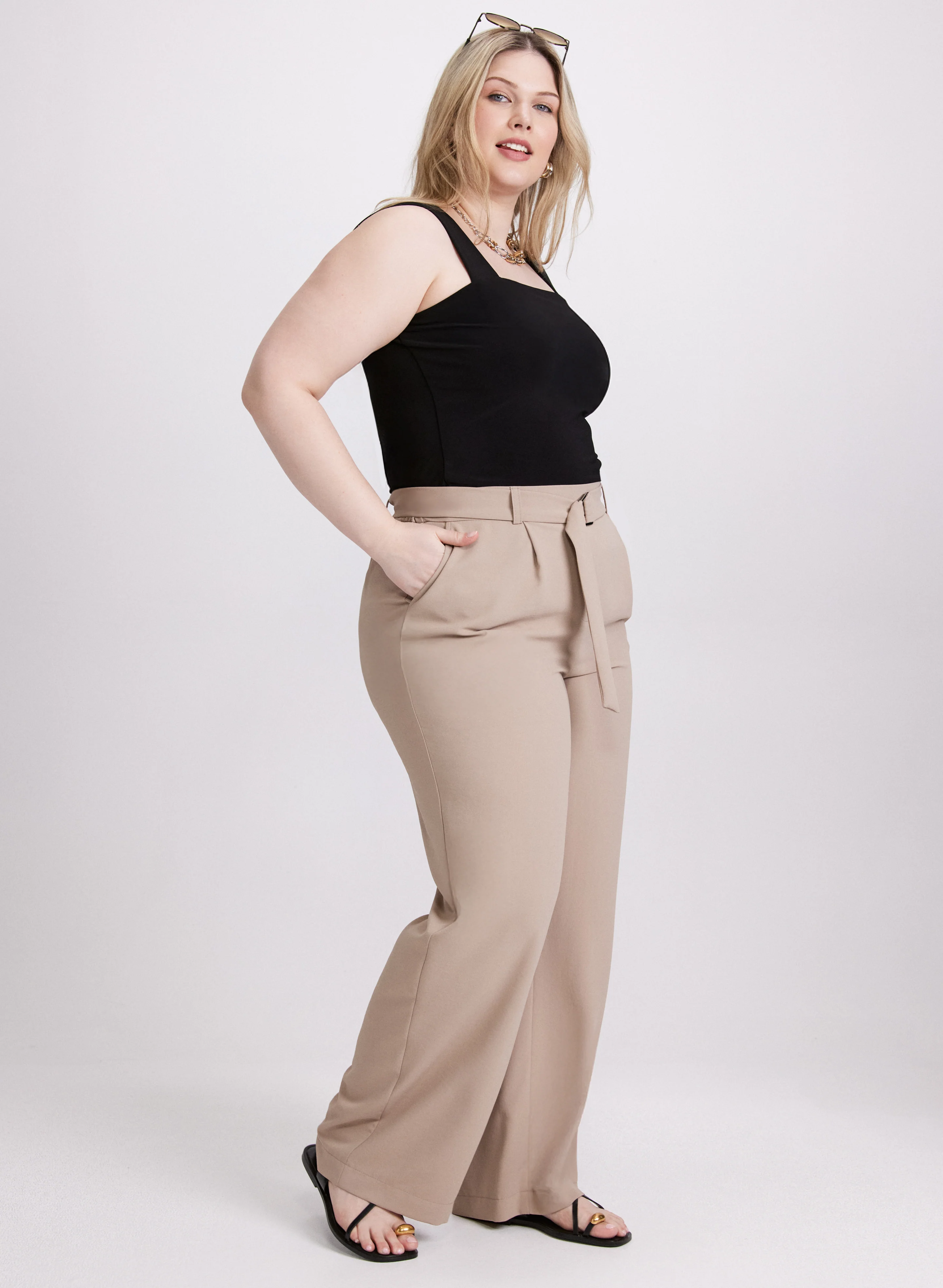 Joseph Ribkoff - Belted Wide-Leg Pants - Image 3