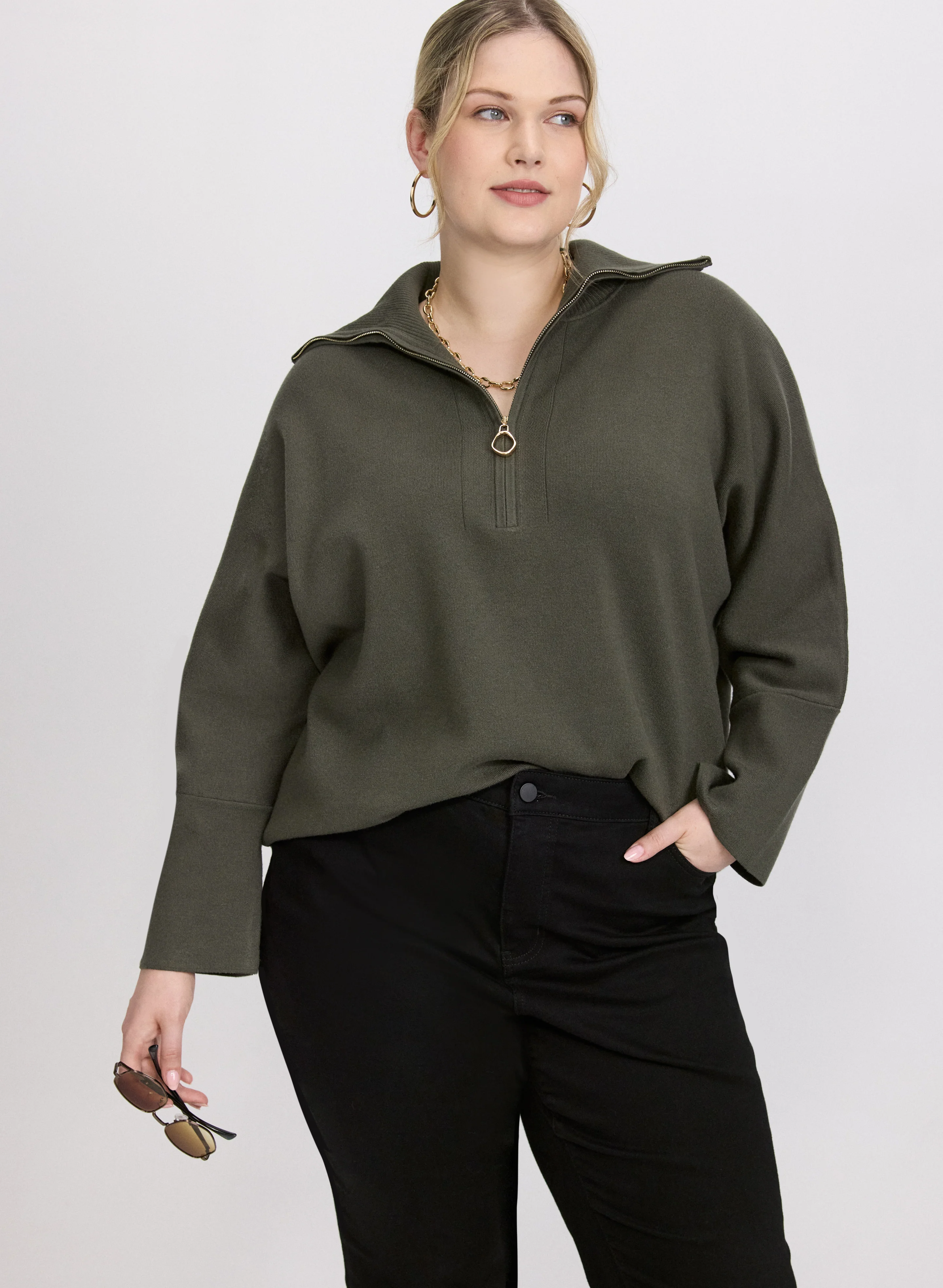 Joseph Ribkoff - Zip-Up Pullover Sweater